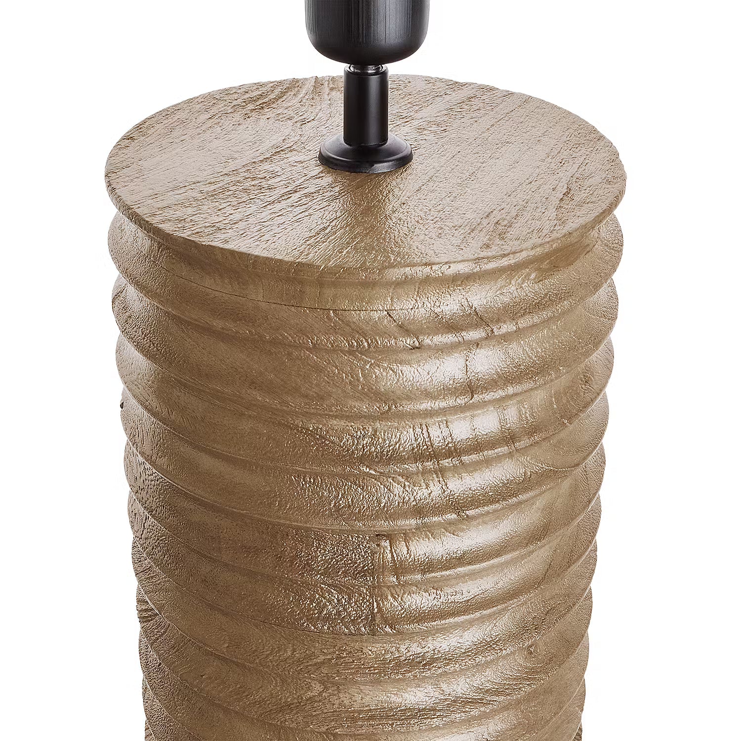 GROOVED Tischleuchte - Mangoholz / Leinen / Viskose / Eisen - 1-flammig