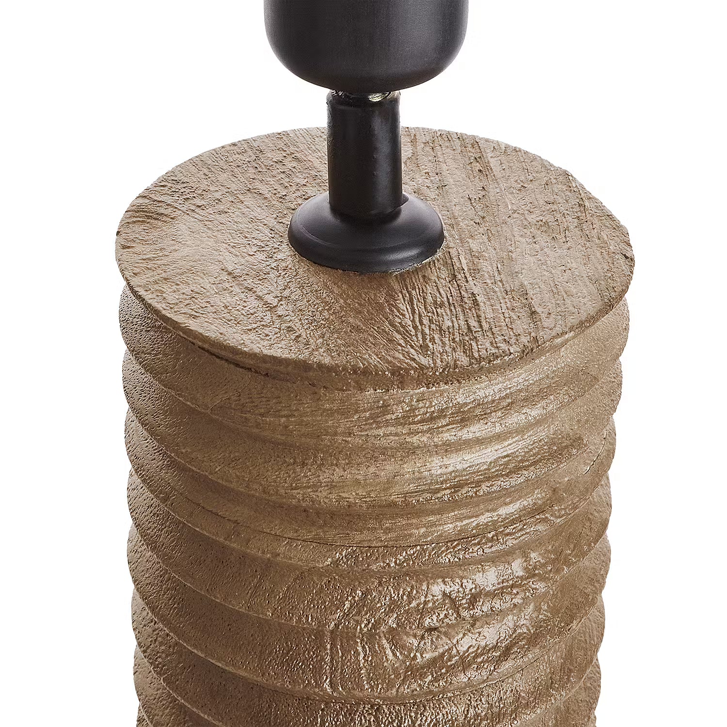 GROOVED Tischleuchte - Mangoholz / Leinen / Viskose / Eisen - 1-flammig