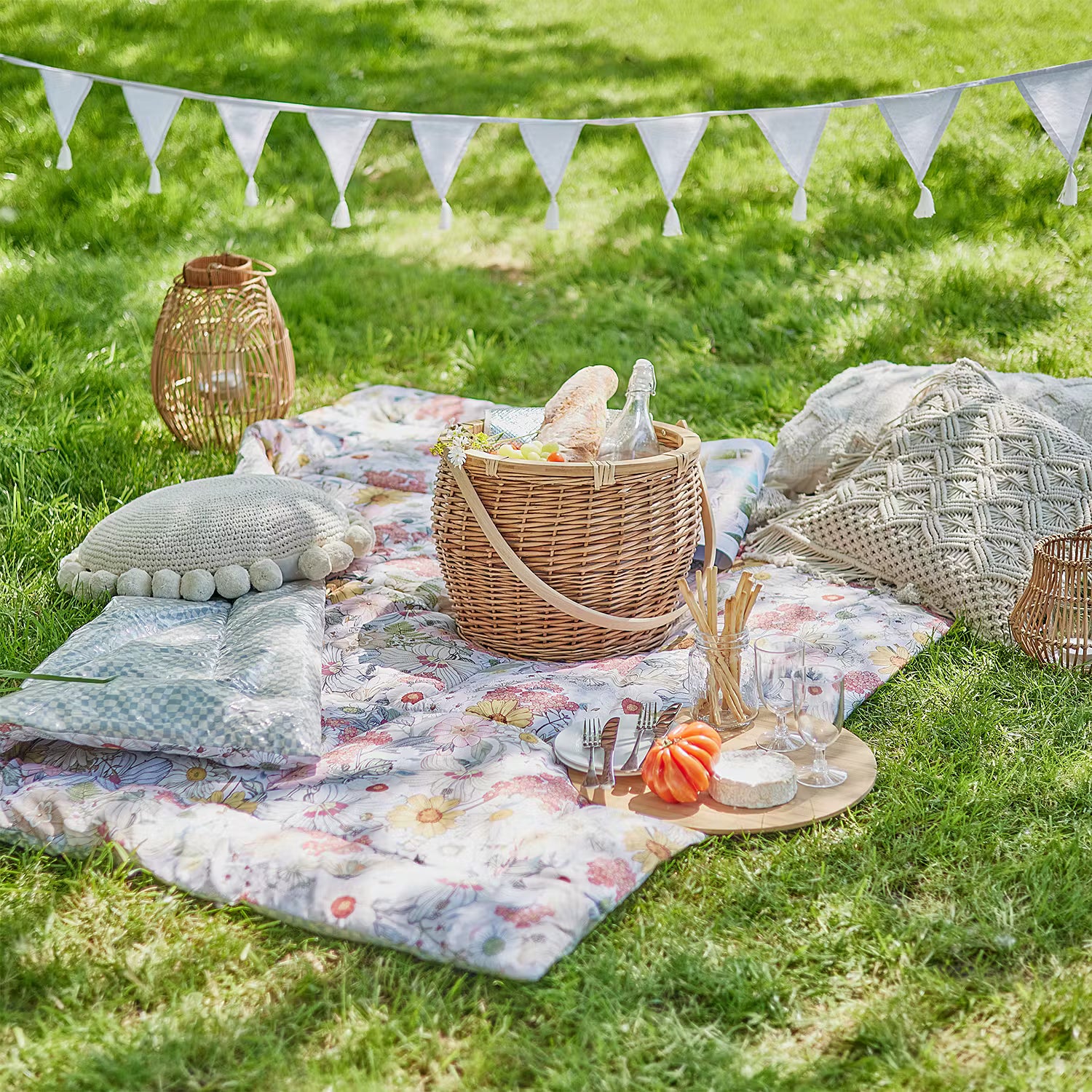PICNIC DELUXE Picknickdecke Hippie Trail - Polyester - Beige