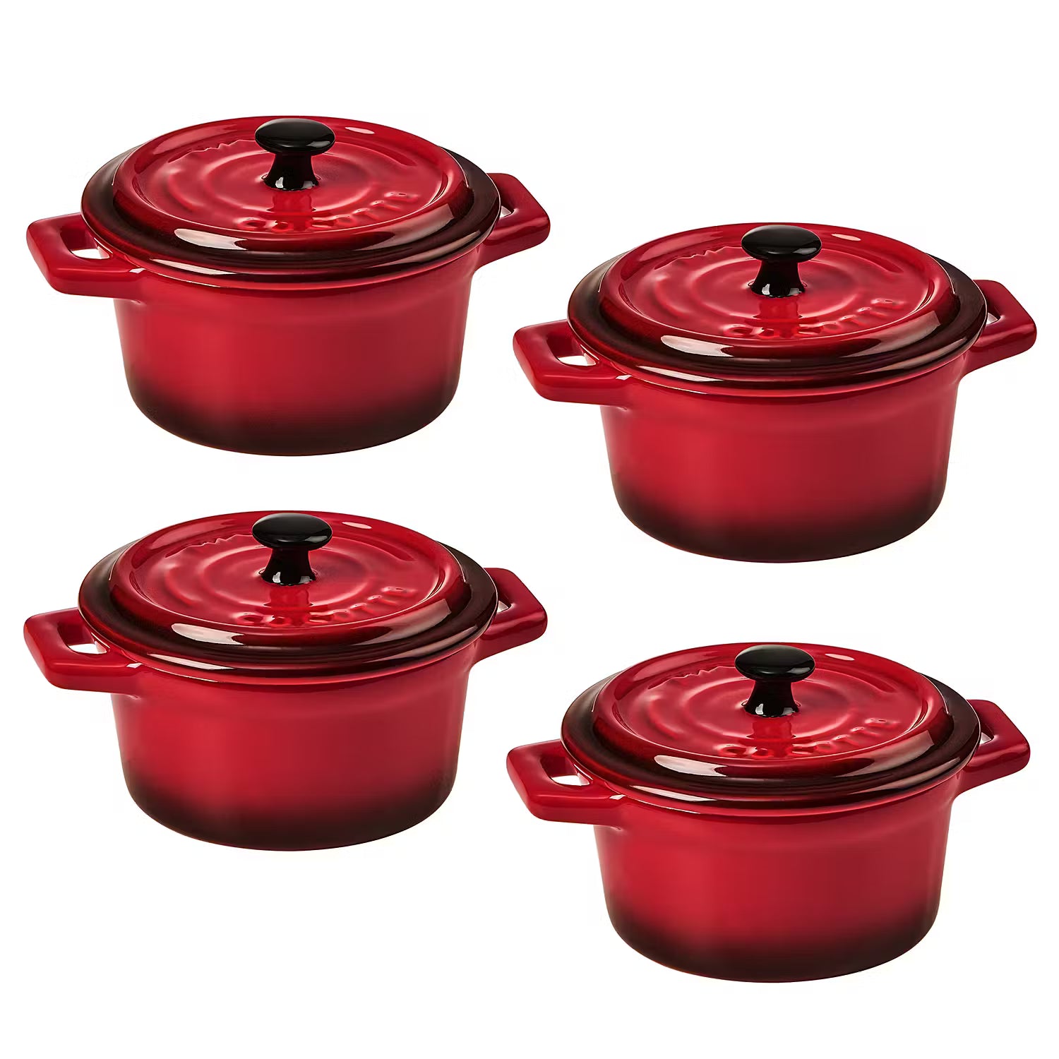 C'EST SI BON Mini-Auflaufform 4er-Set - Steinzeug - Rot
