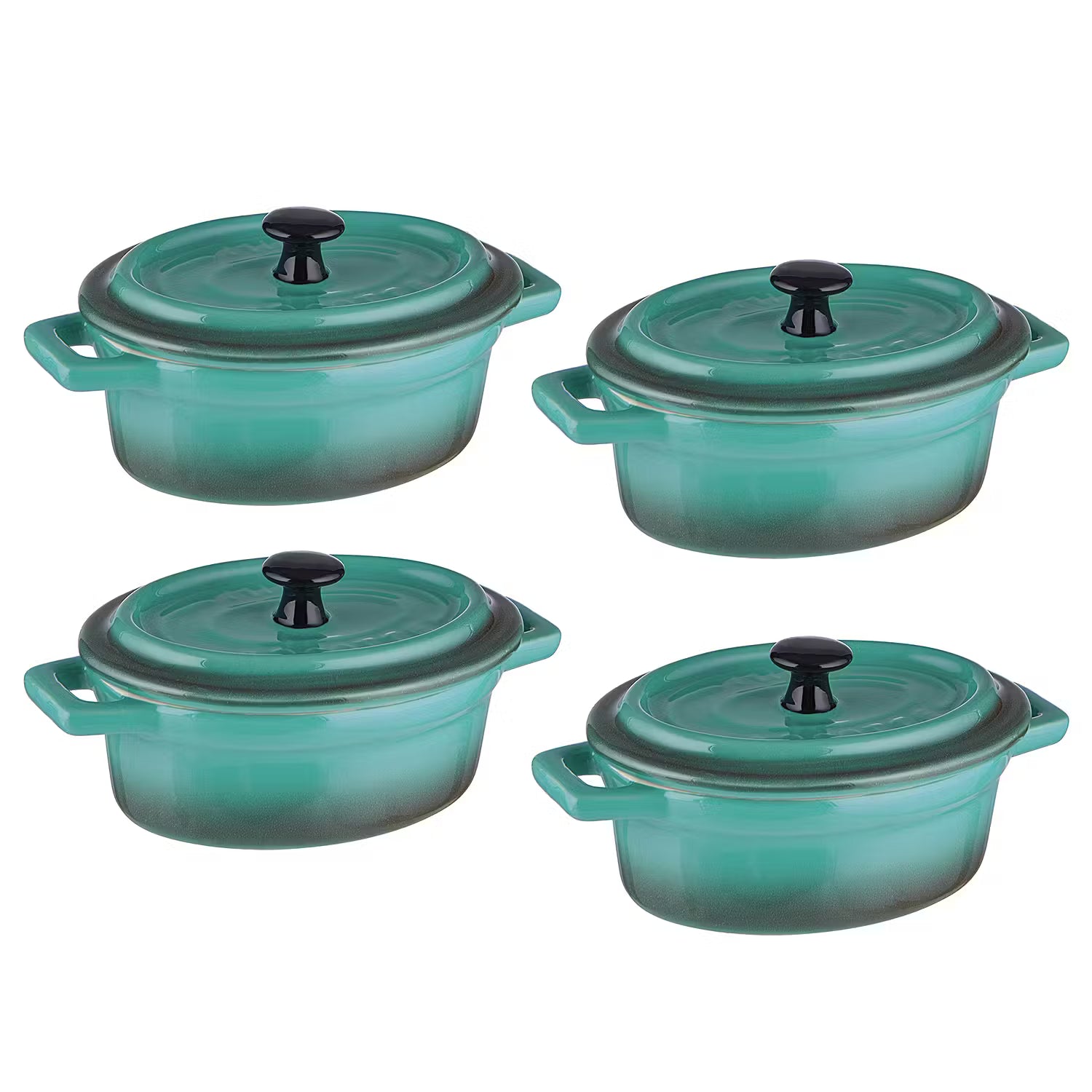 C'EST SI BON Mini-Auflaufform 4er-Set - Steinzeug - Petrol