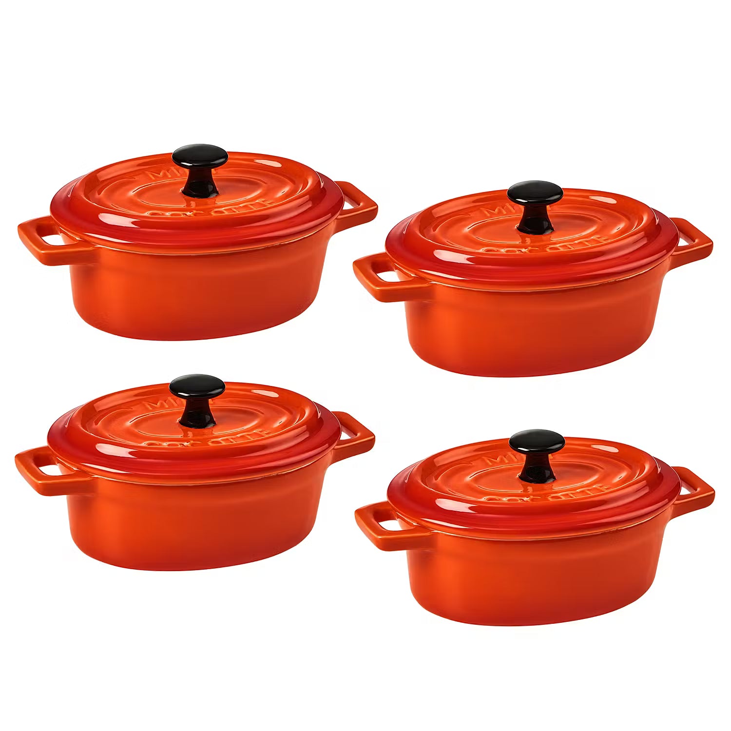 C'EST SI BON Mini-Auflaufform 4er-Set - Steinzeug - Orange
