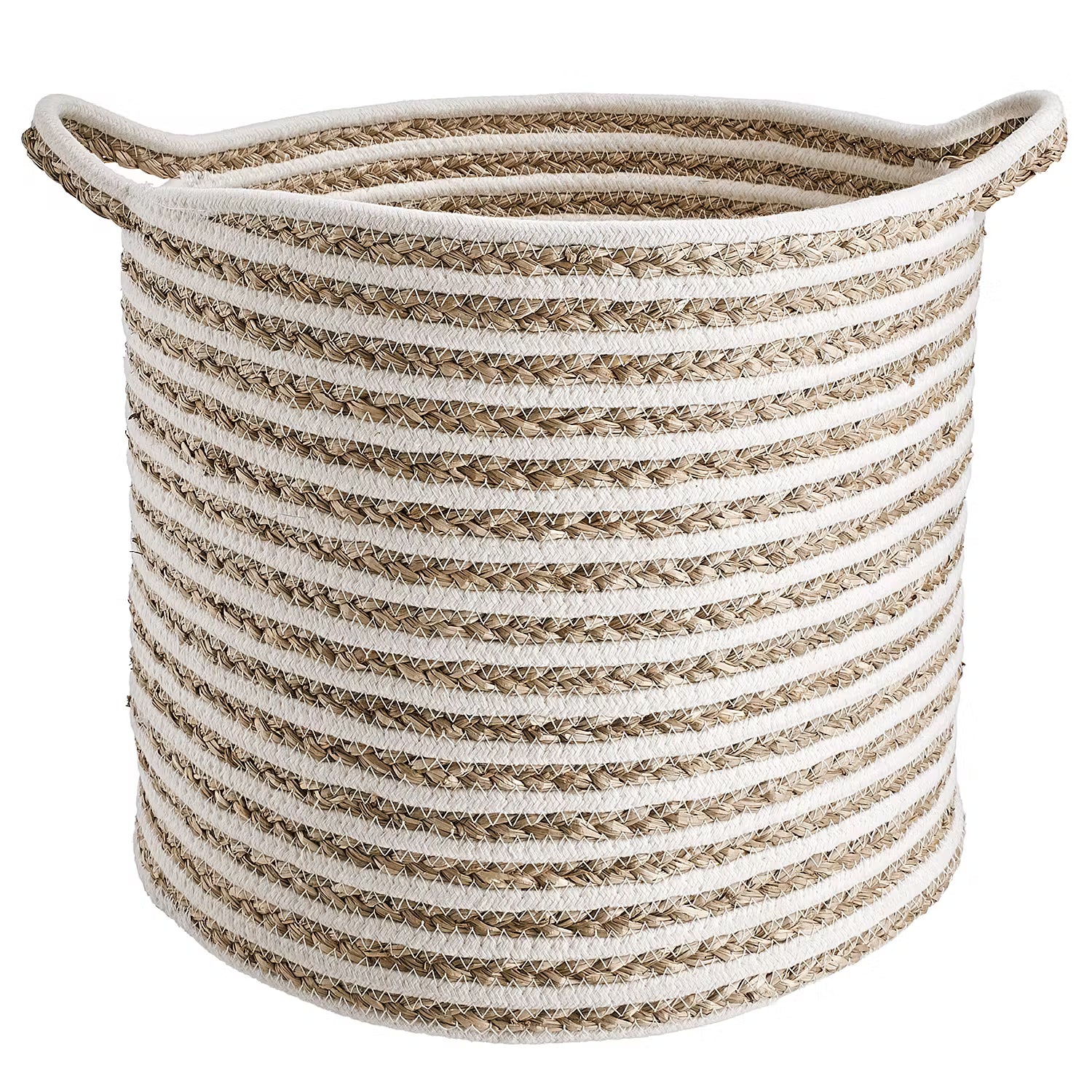 COTTON BRAID Korb-Set 3-tlg. - Baumwolle / Seegras - Natur