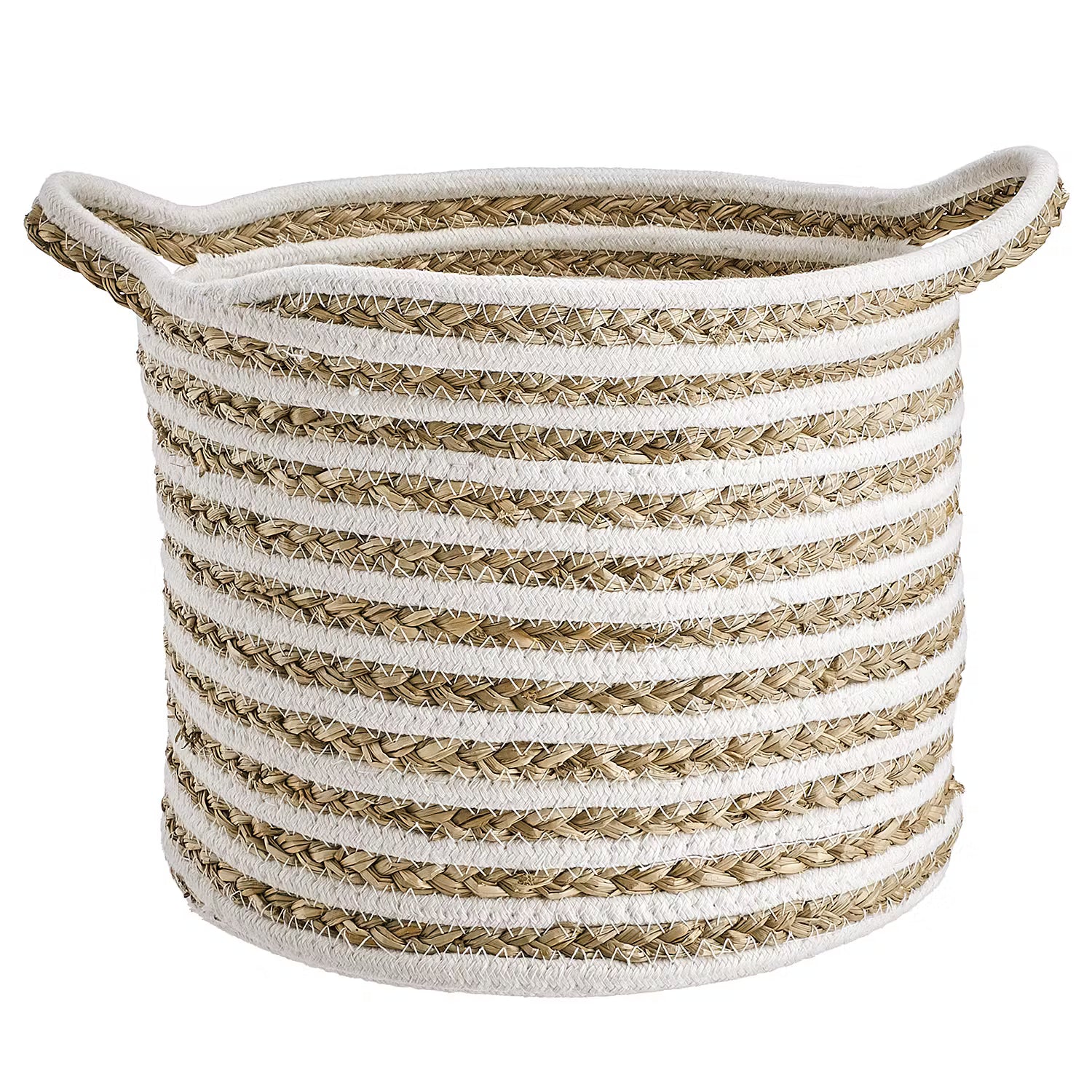 COTTON BRAID Korb-Set 3-tlg. - Baumwolle / Seegras - Natur