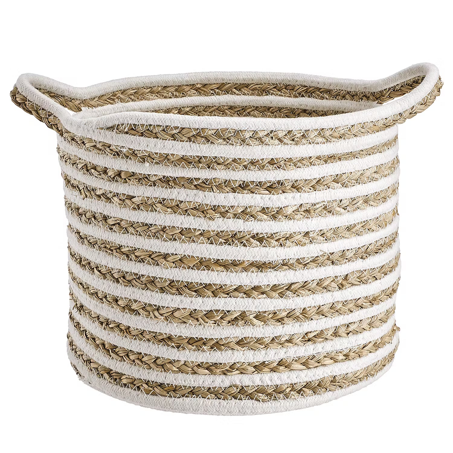 COTTON BRAID Korb-Set 3-tlg. - Baumwolle / Seegras - Natur