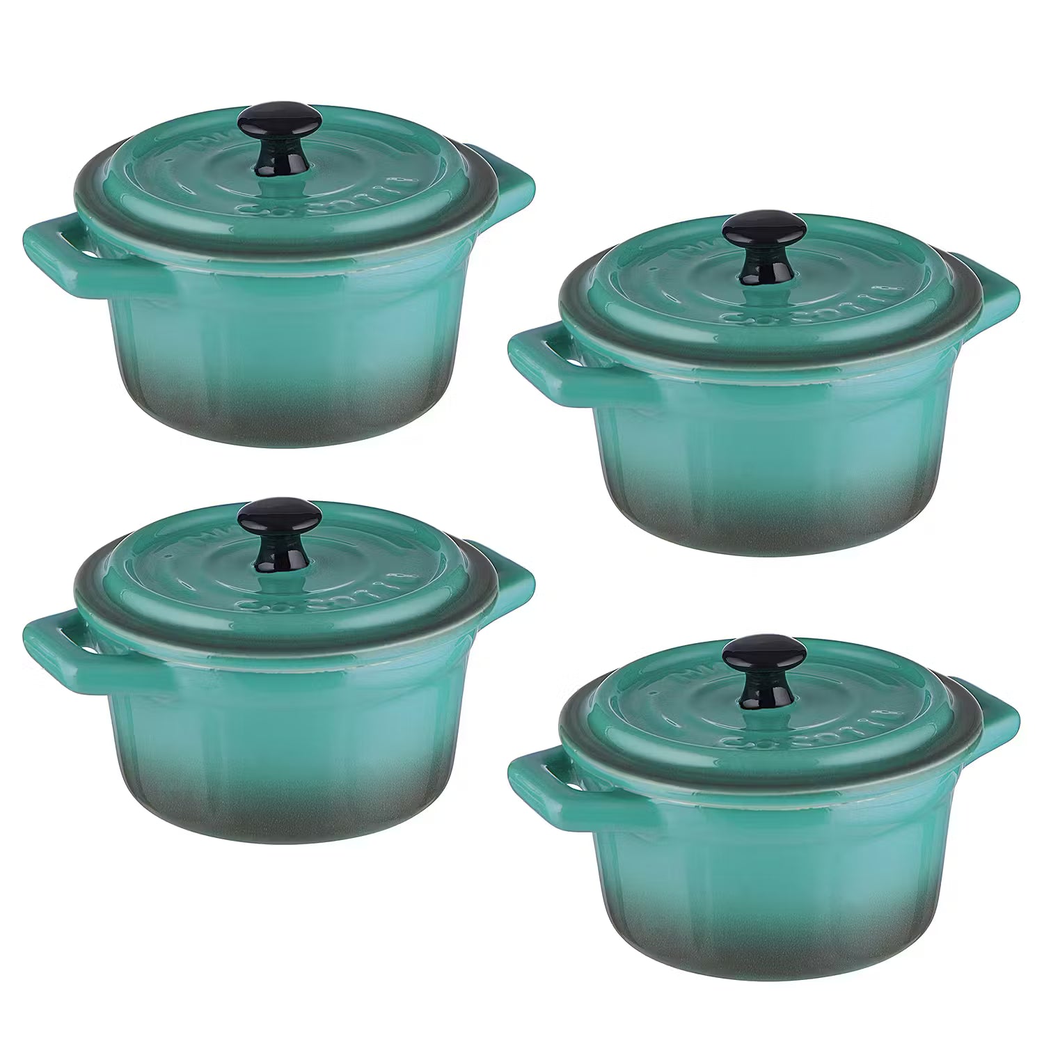 C'EST SI BON Mini-Auflaufform 4er-Set - Steinzeug - Petrol