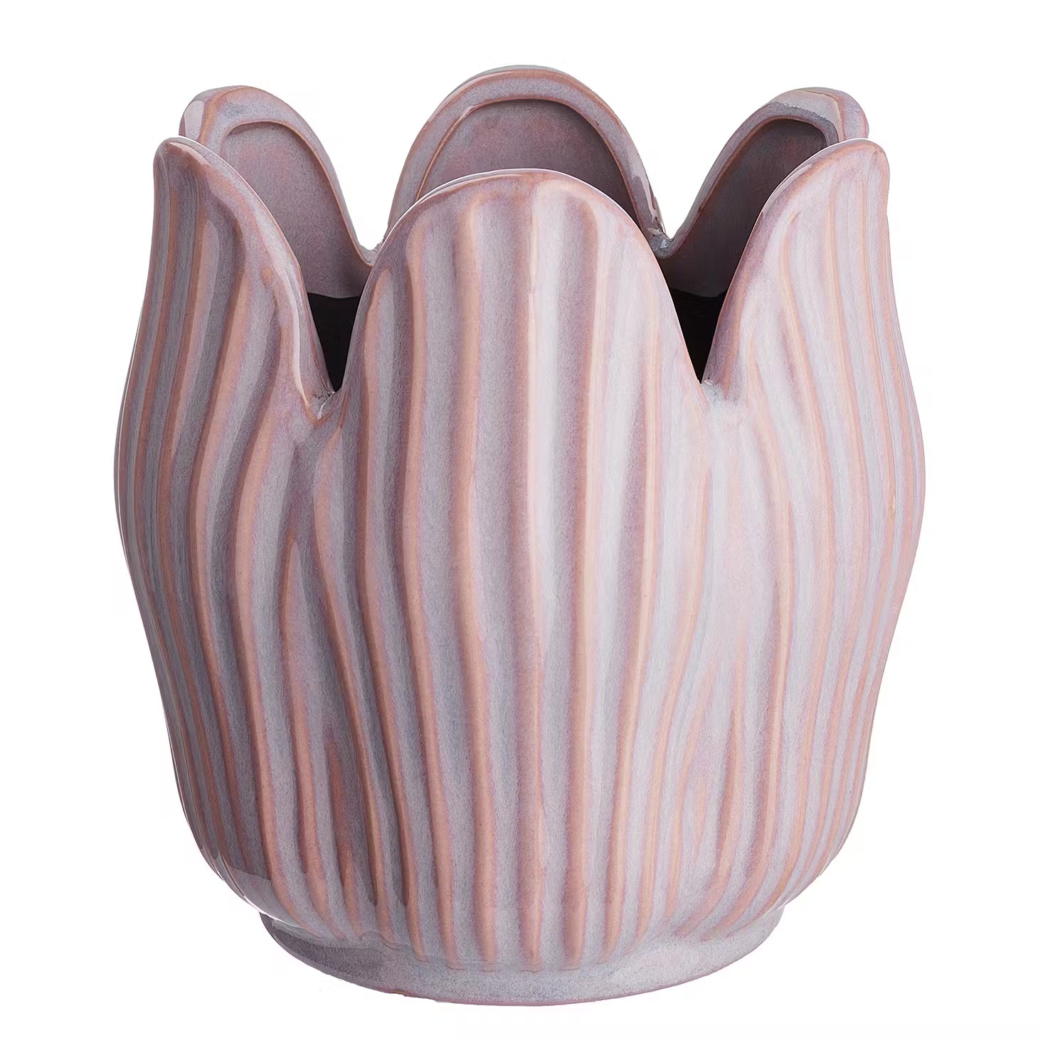 TULIP Blumenübertopf - Steingut - Pastelllila