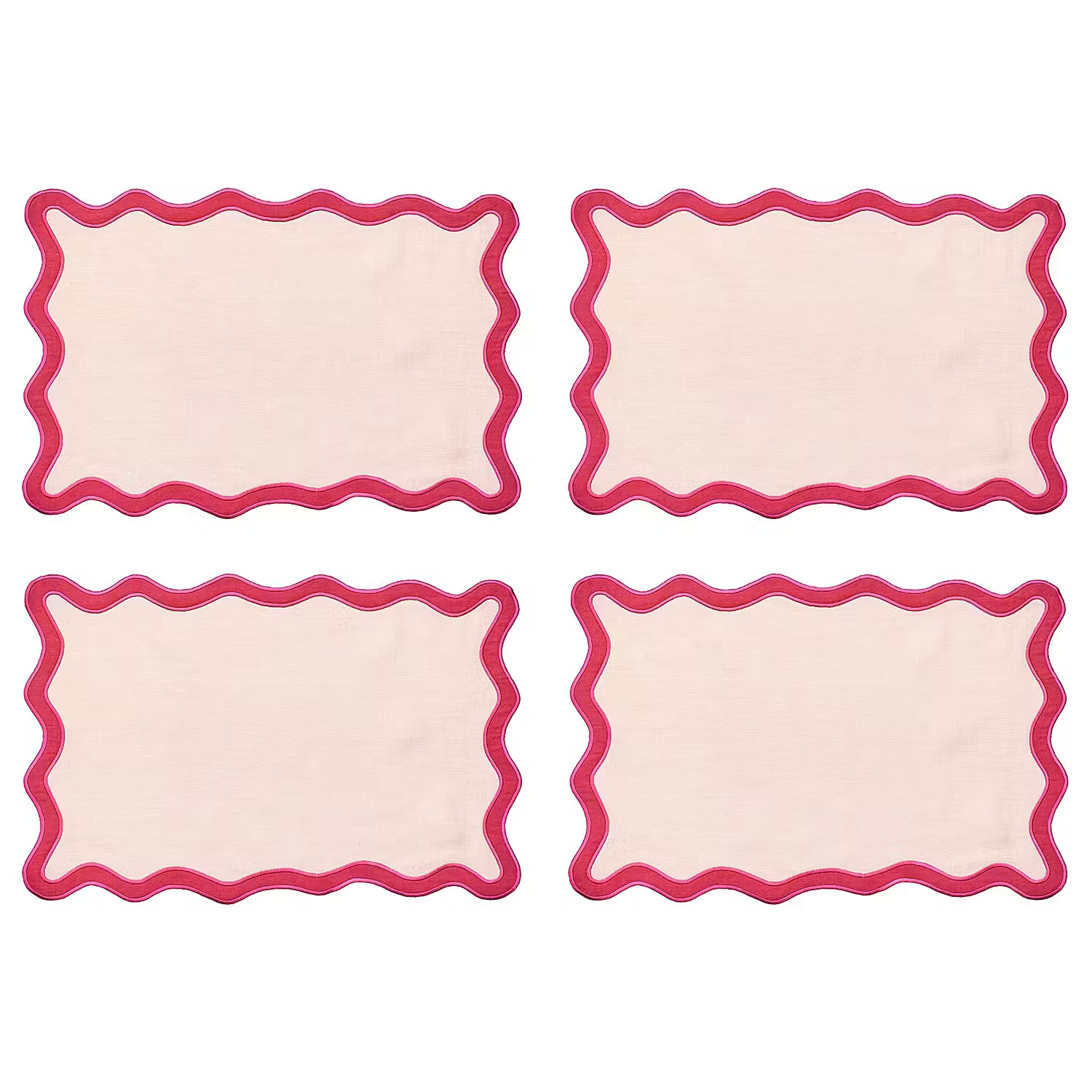 CHICHI Platzset 4er-Set - Leinen / Baumwolle - Rosa