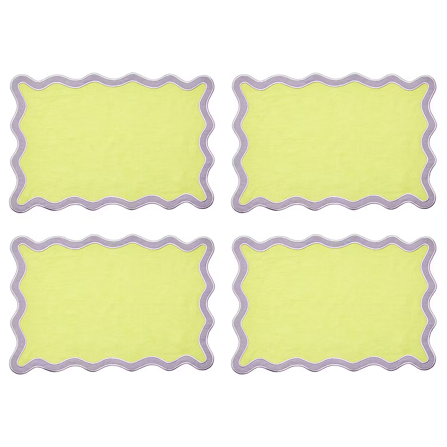 CHICHI Platzset 4er-Set - Leinen / Baumwolle - Hellgrün