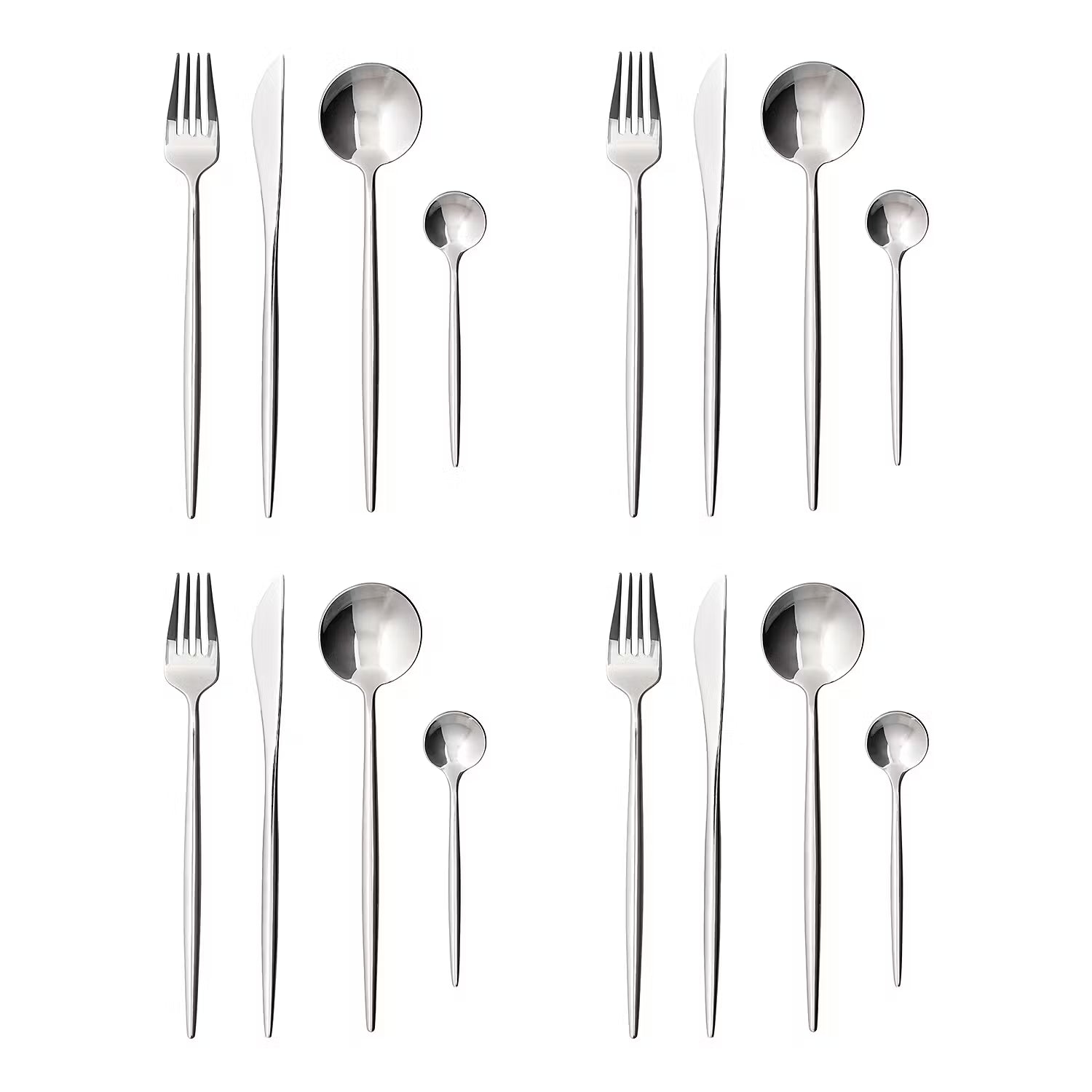 STILETTO Besteck-Set 16-tlg. - Edelstahl - Silber