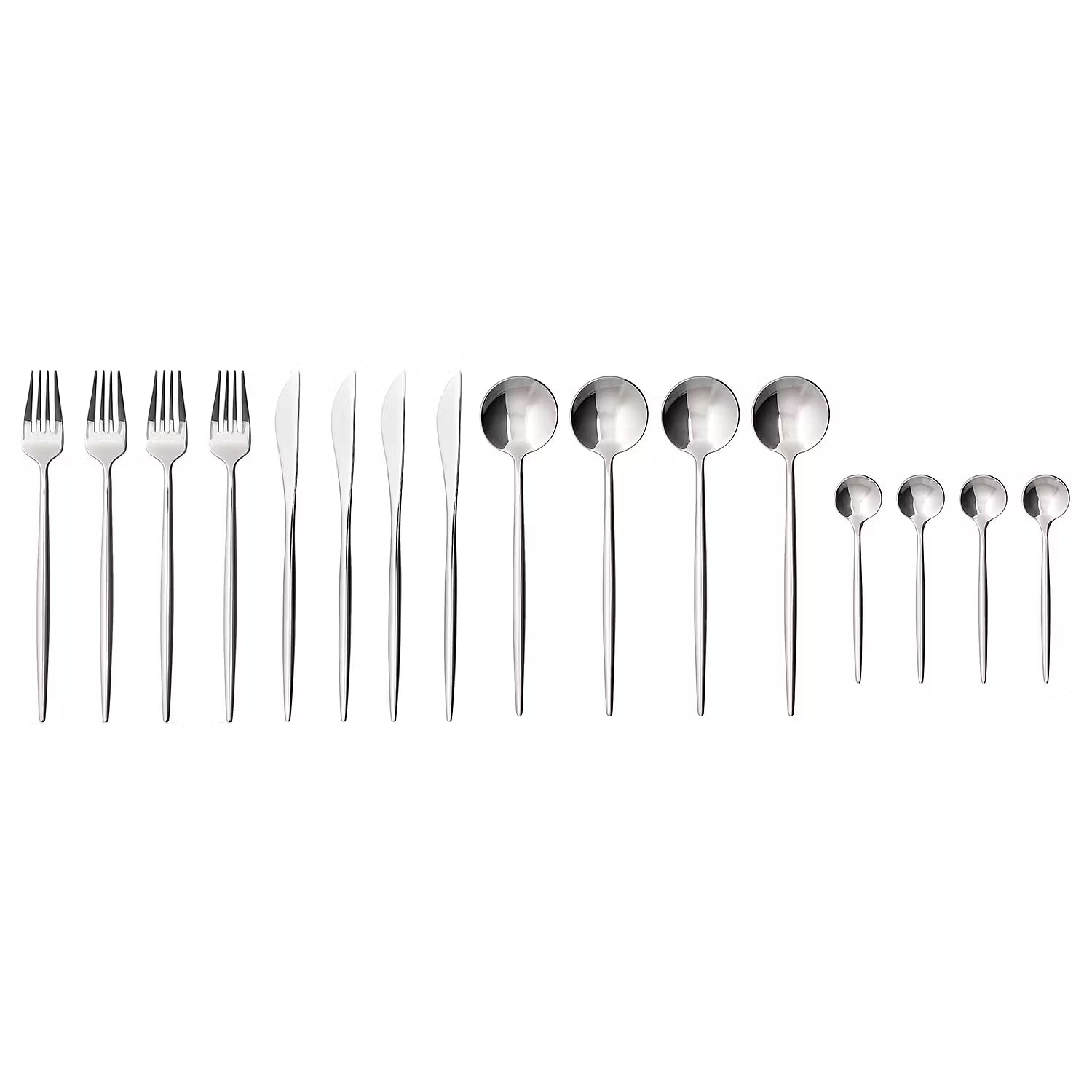 STILETTO Besteck-Set 16-tlg. - Edelstahl - Silber