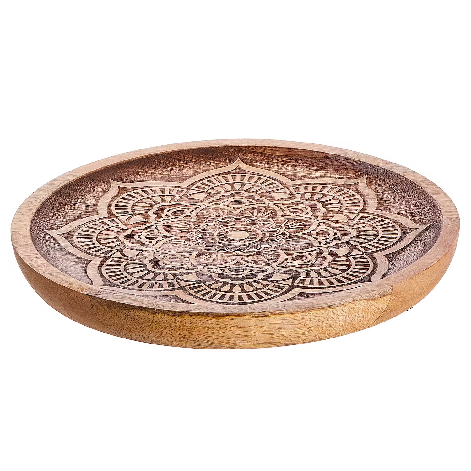 MEHENDI Deko-Teller - Mangoholz - Durchmesser: 25 cm
