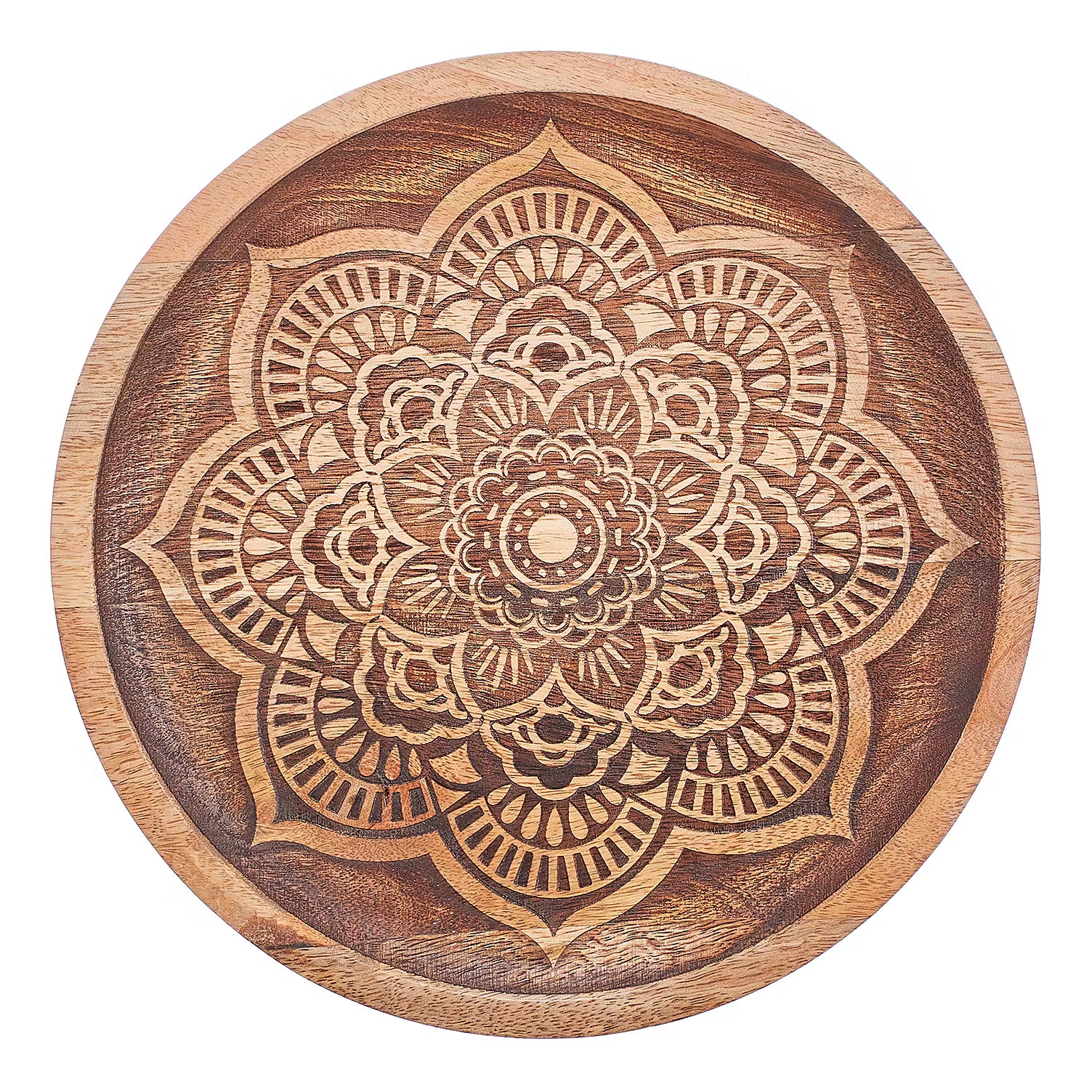 MEHENDI Deko-Teller - Mangoholz - Durchmesser: 25 cm