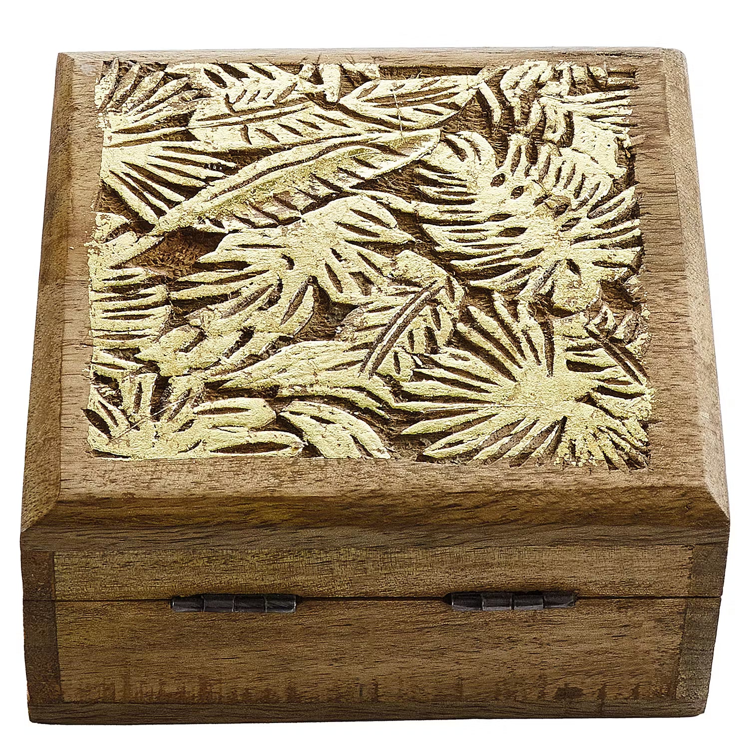 GOLDEN JUNGLE Truhe - Mangoholz - 14 x 14 cm