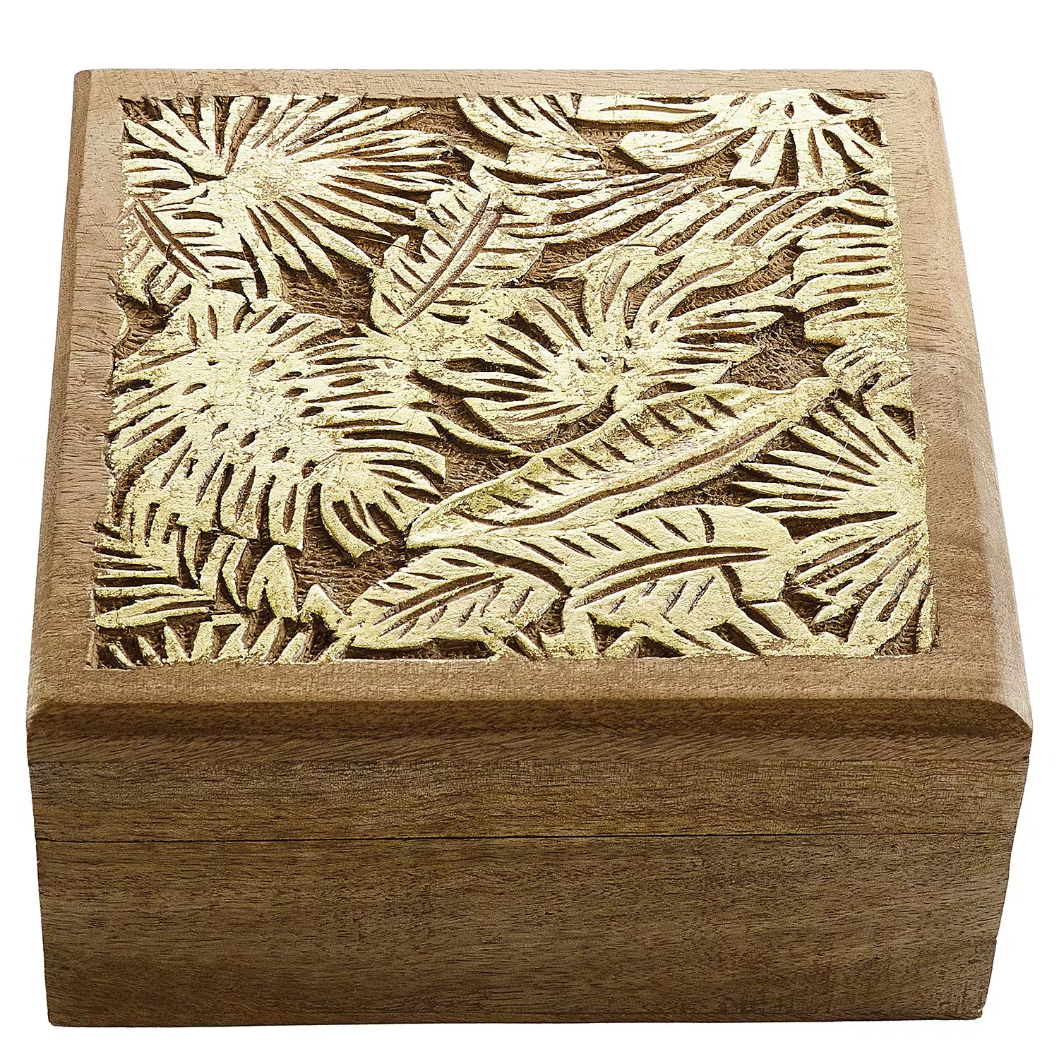GOLDEN JUNGLE Truhe - Mangoholz - 17 x 17 cm