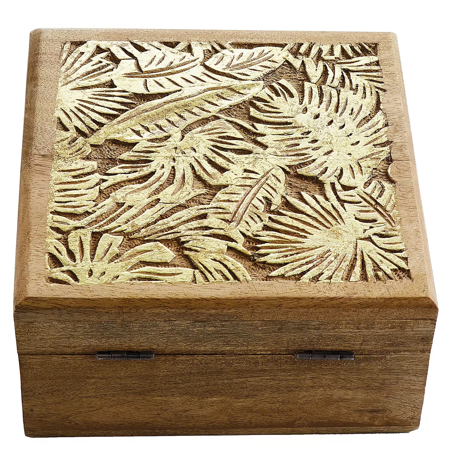 GOLDEN JUNGLE Truhe - Mangoholz - 17 x 17 cm