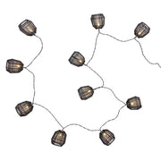 SOLARUS Solar Lichterkette - Metall /Kupfer / Jute - Schwarz