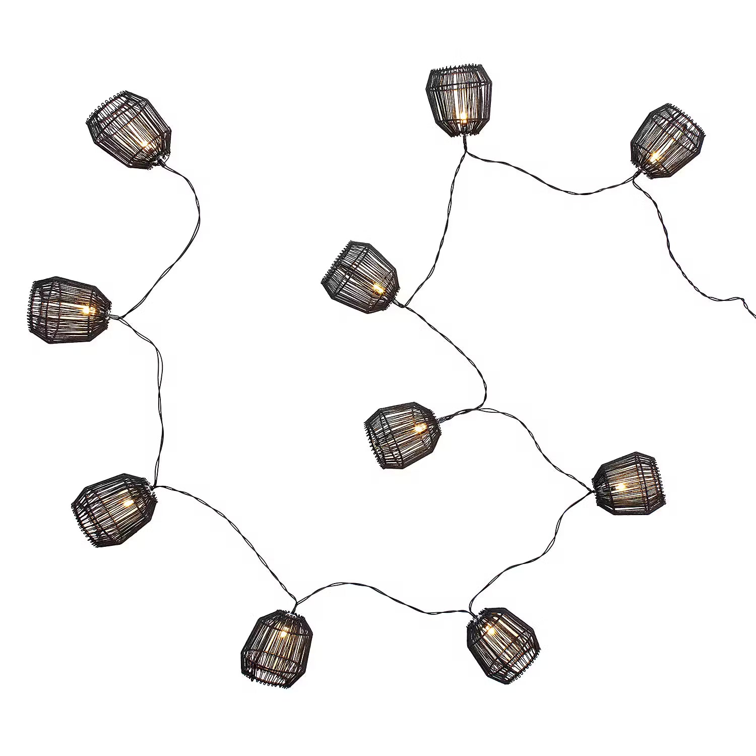 SOLARUS Solar Lichterkette - Metall /Kupfer / Jute - Schwarz