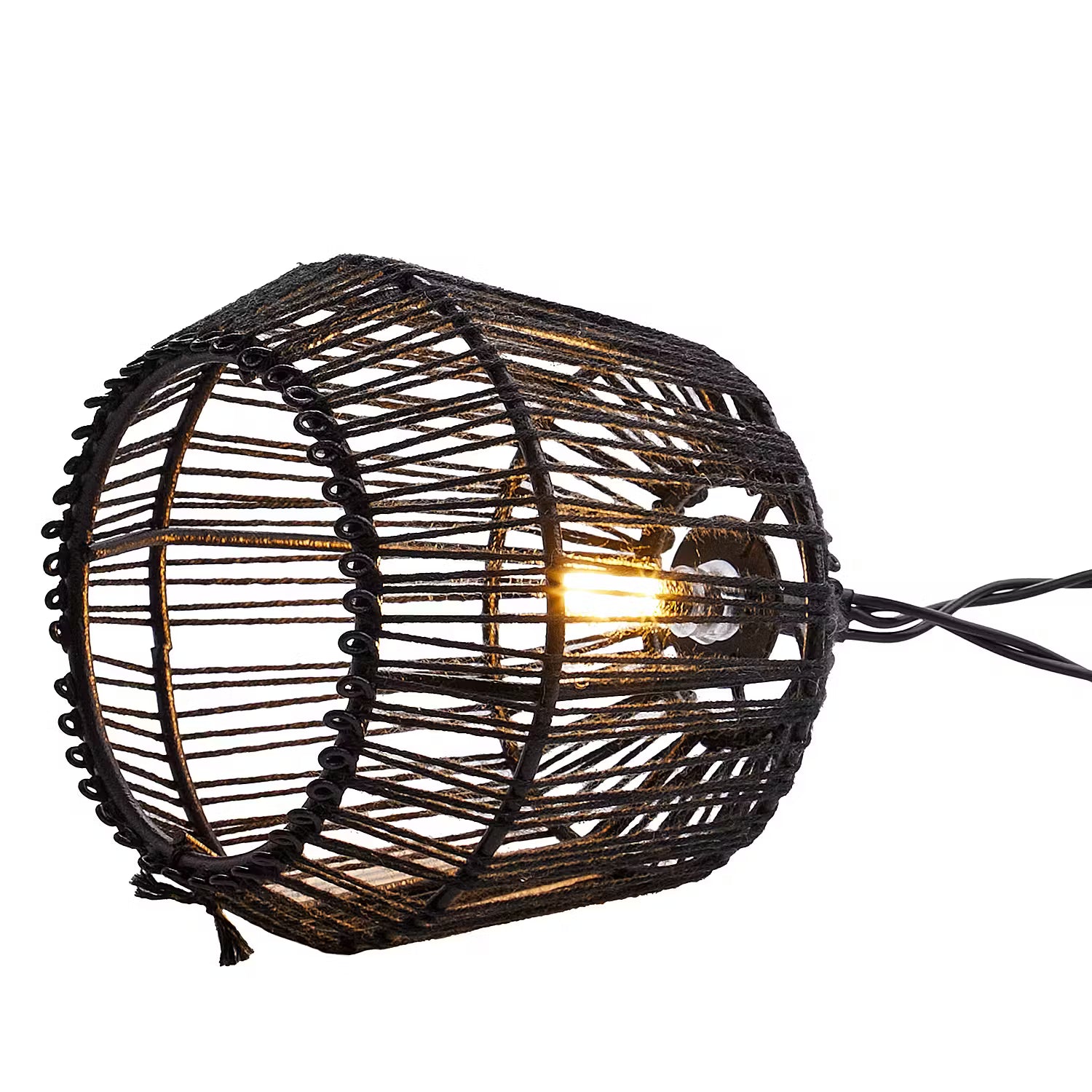 SOLARUS Solar Lichterkette - Metall /Kupfer / Jute - Schwarz