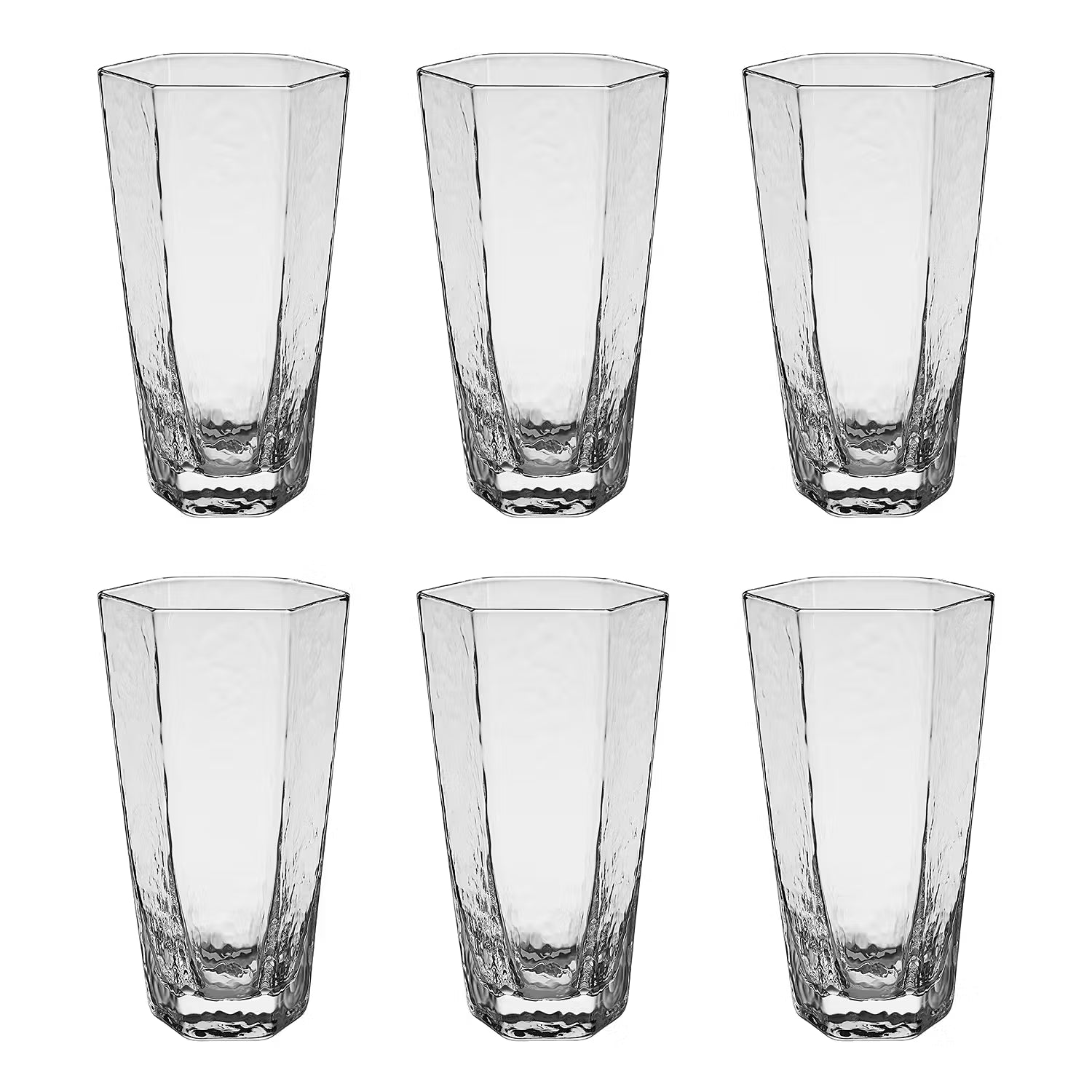 CUBES Longdrinkglas 6er-Set - Glas - Transparent