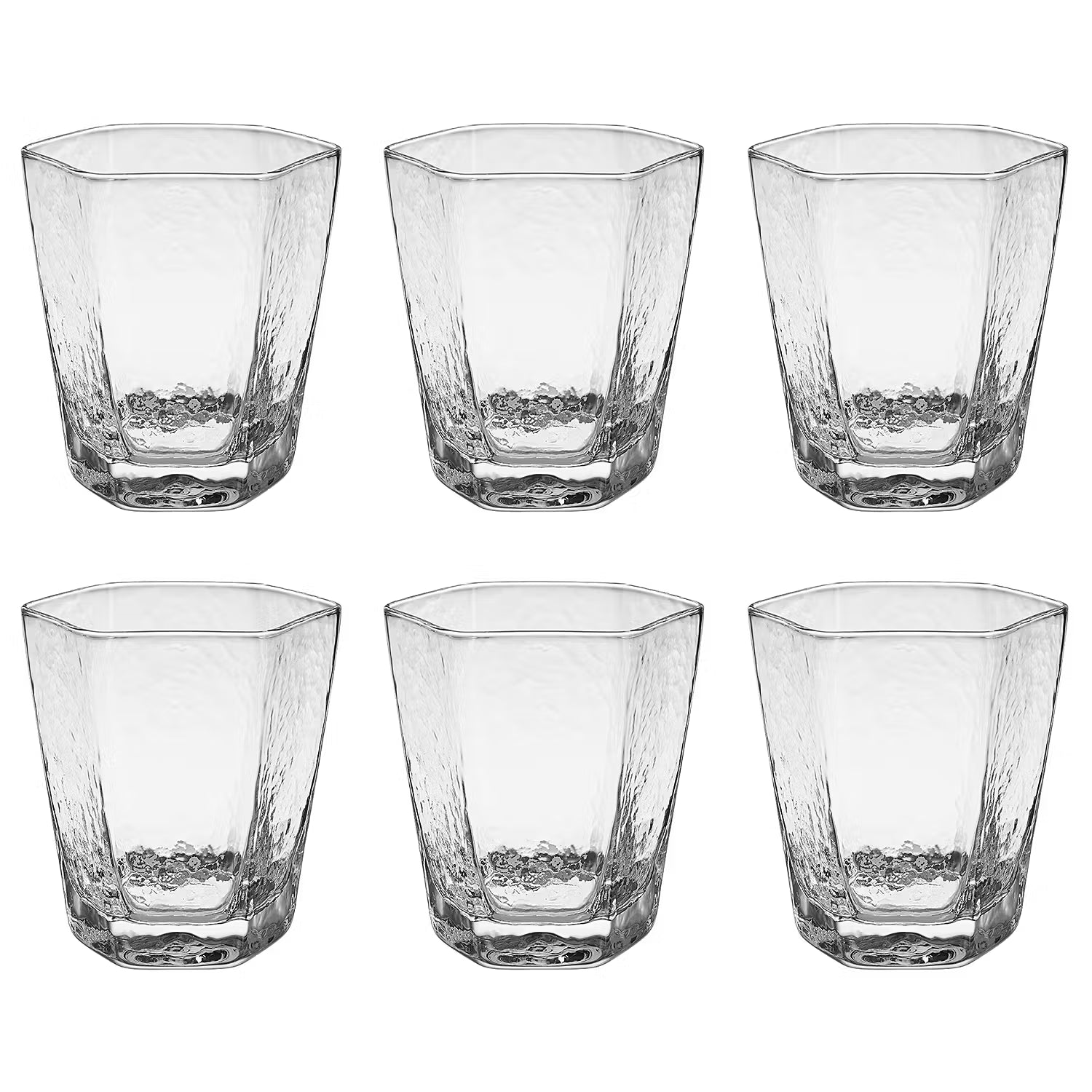 CUBES Trinkglas 6er-Set - Glas - Transparent