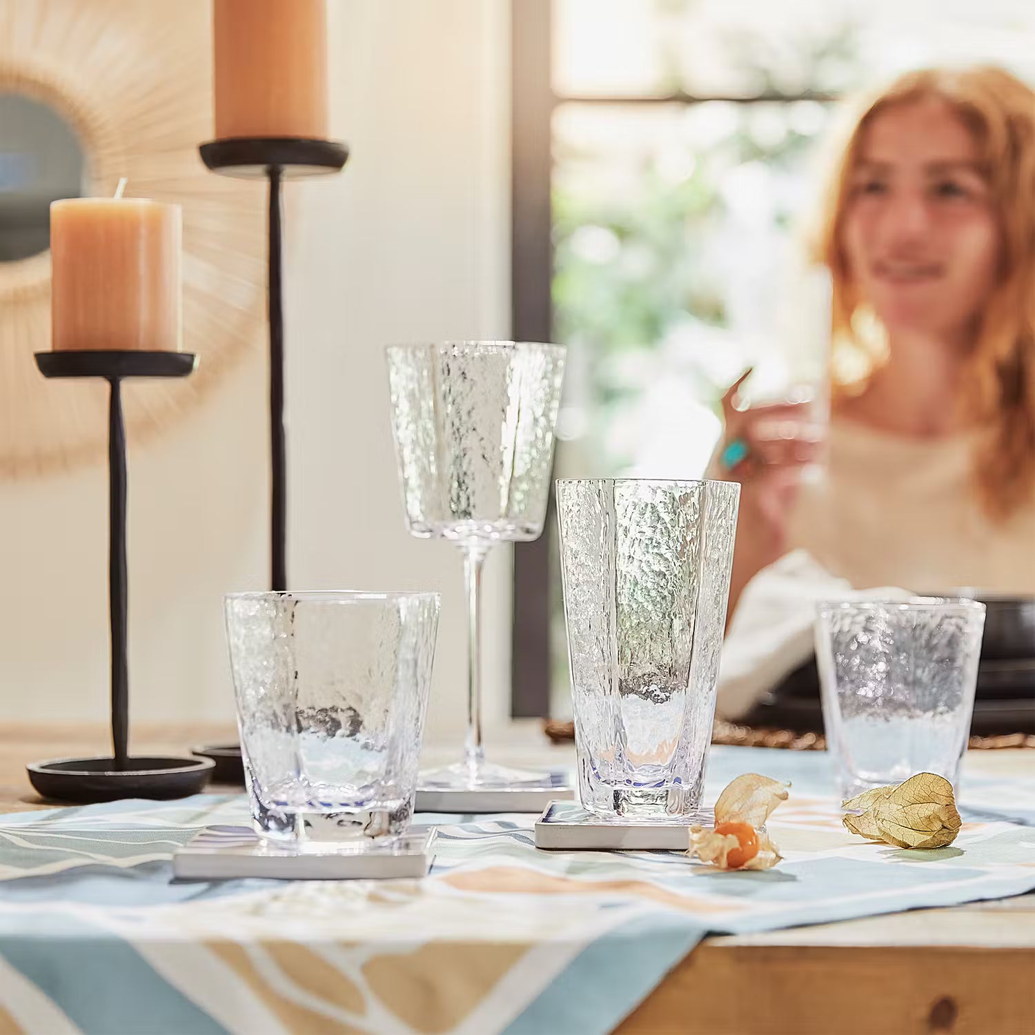 CUBES Trinkglas 6er-Set - Glas - Transparent