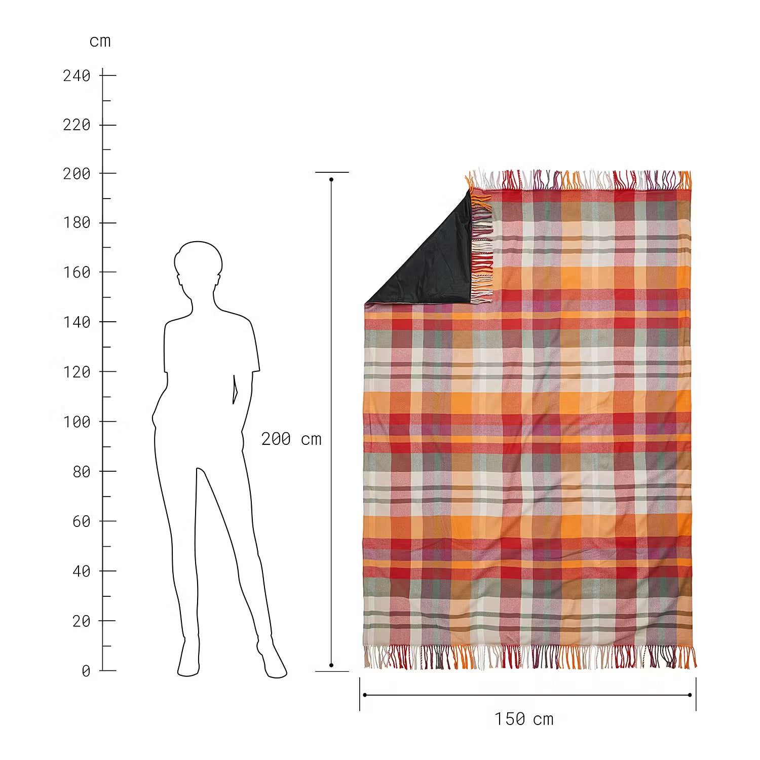 ASCOT Picknickdecke - Polyester / Wolle - Bunt