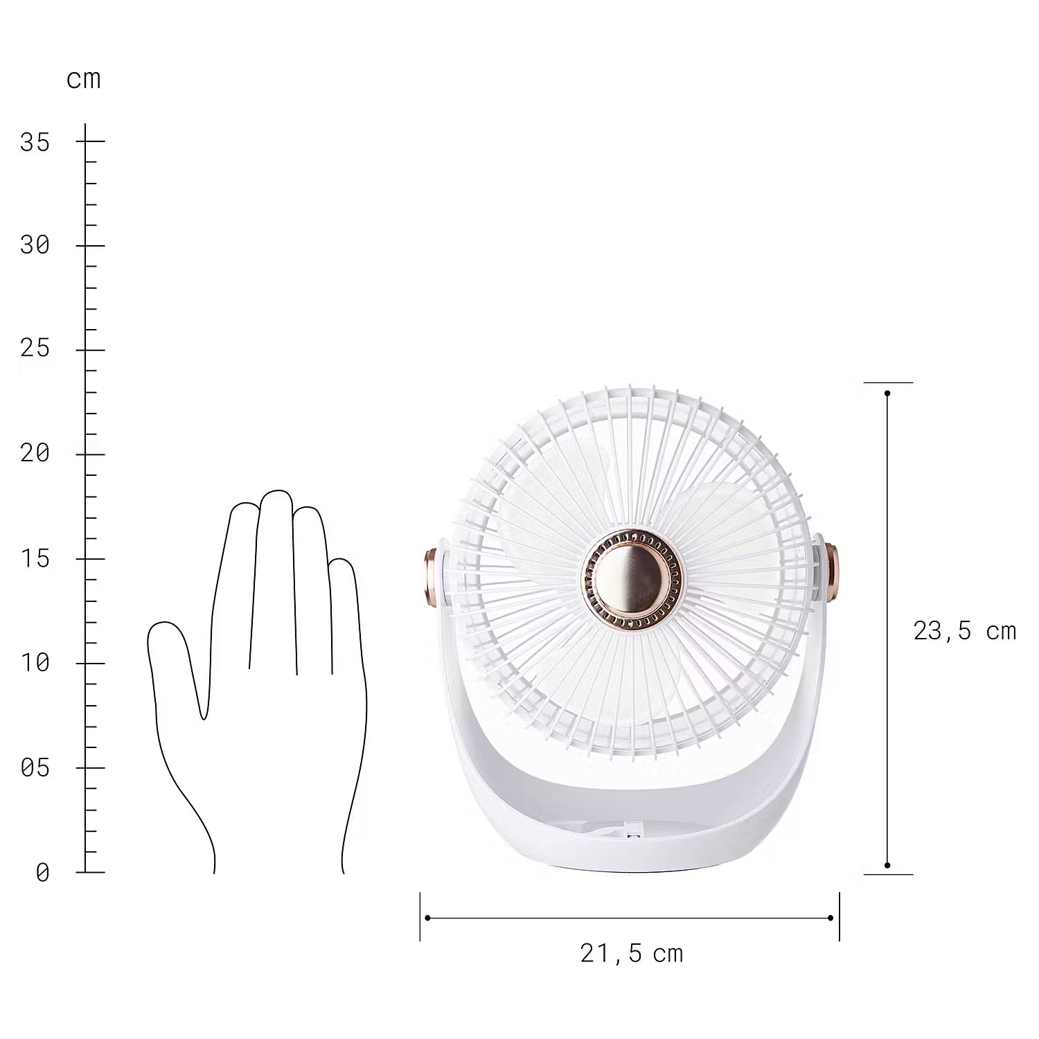 AIR WAVE Ventilator aufladbar - Kunststoff / Polypropylen / ABS - Weiß
