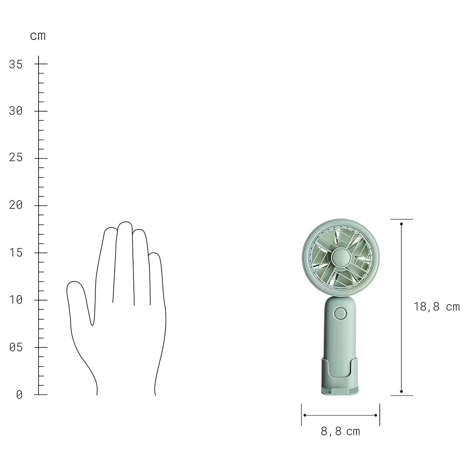 AIR WAVE Handventilator - ABS/Polypropylen - Grün