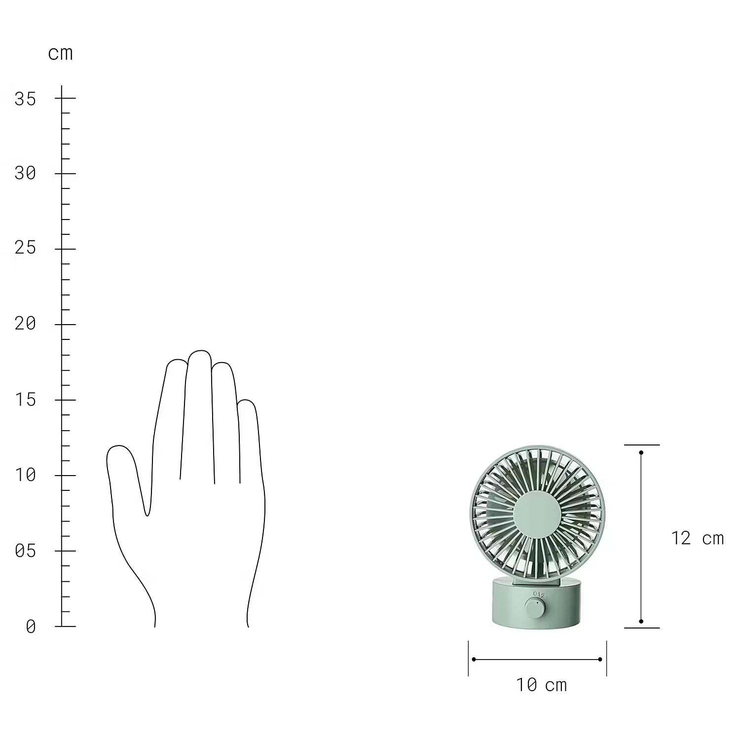 AIR WAVE Mini-Ventilator  - ABS/Polypropylen - Grün