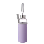 SMOOTHIE Trinkflasche mit Tasche - Borosilikatglas / Chloropren-Kautschuk - Violett
