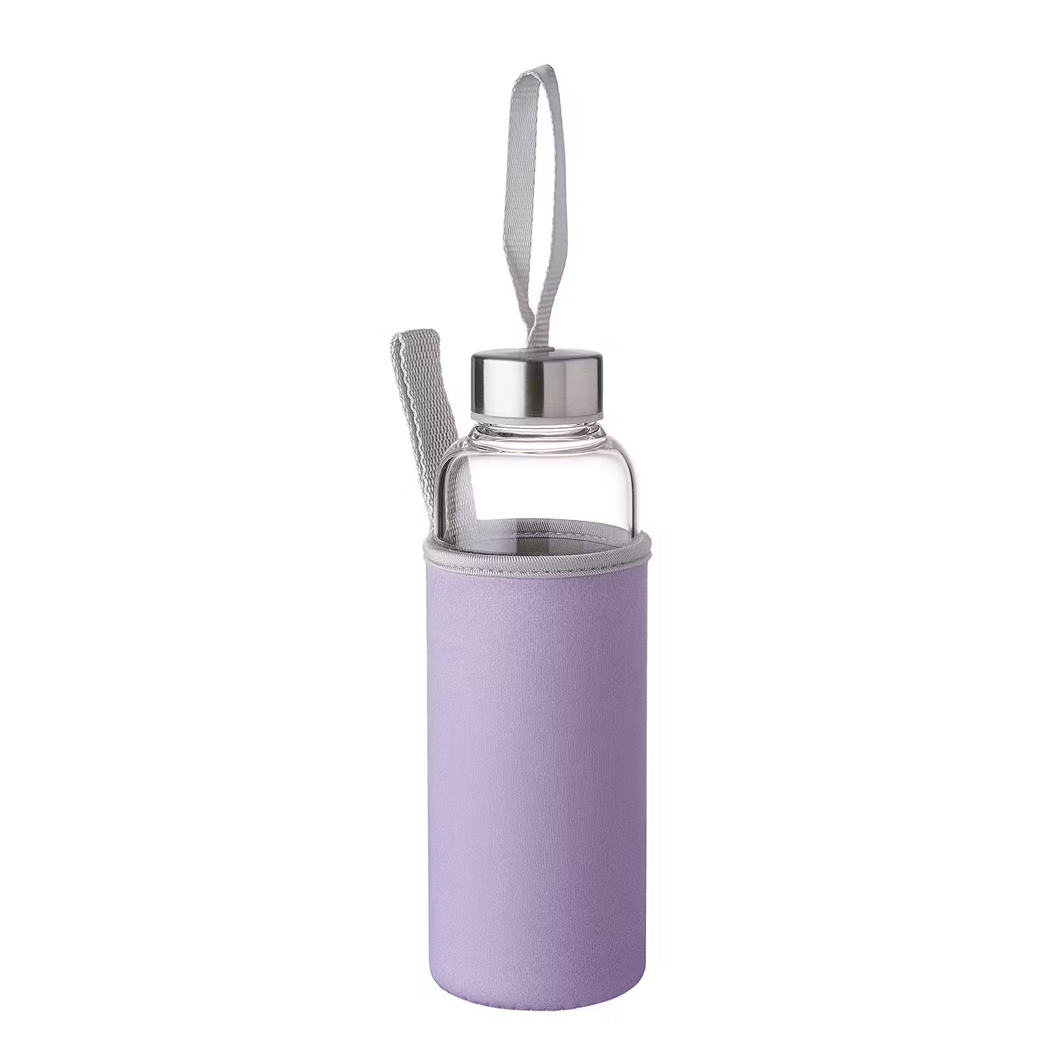 SMOOTHIE Trinkflasche mit Tasche - Borosilikatglas / Chloropren-Kautschuk - Violett