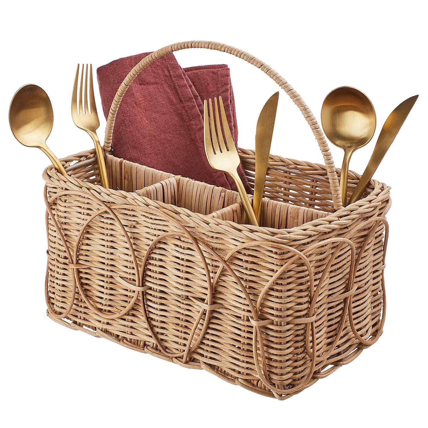 BOTANICAL Besteckkorb - Rattan / Metall - Natur