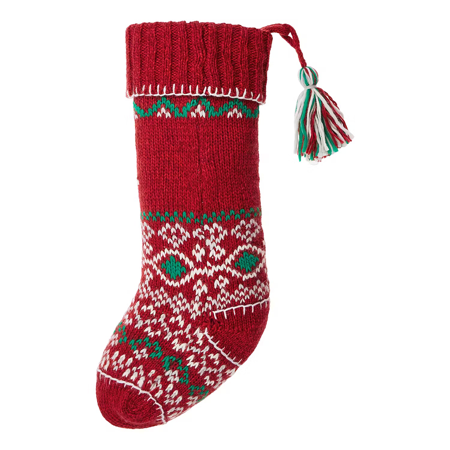 X-MAS Weihnachtsstrumpf Hirsche - Acryl / Polyester - Rot