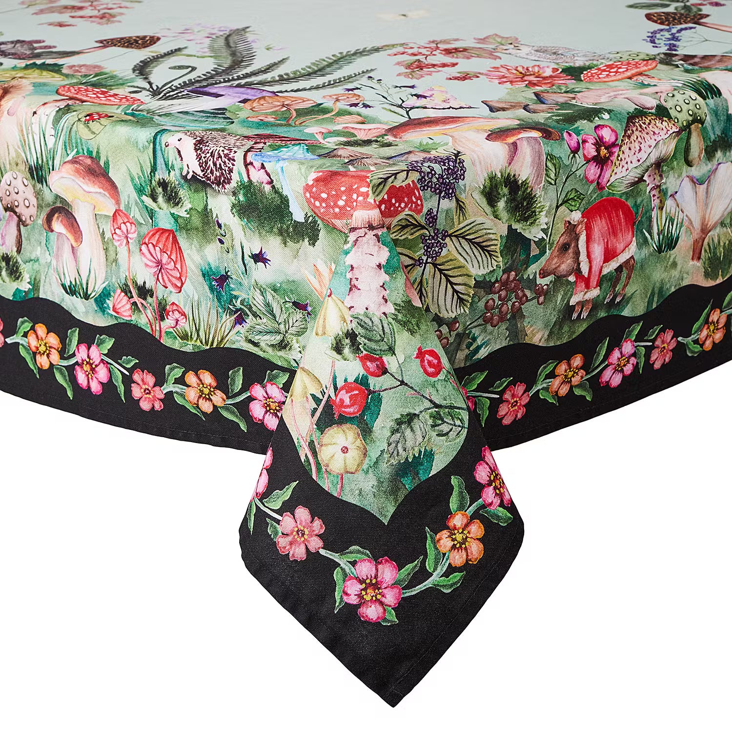 Tischdecke FUNGIS AND FLOWERS - Baumwolle - Bunt - 160 x 160 cm