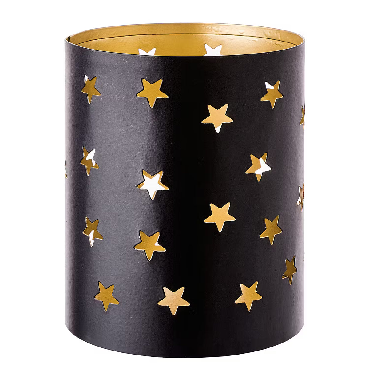 LUMINOUS Windlicht Sterne - Eisen - Schwarz - Höhe: 10 cm