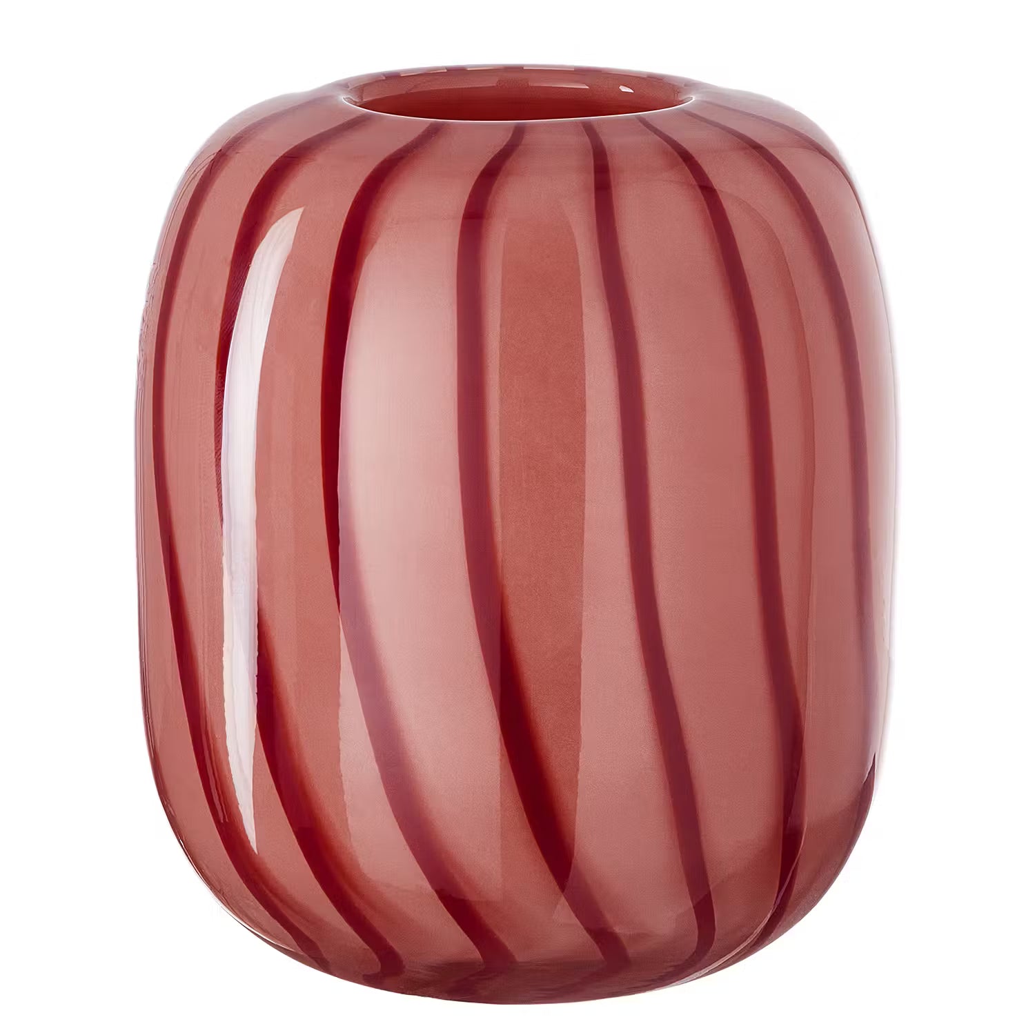 CANDY Vase Streifen - Glas - Rot
