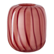 CANDY Vase Streifen - Glas - Rot