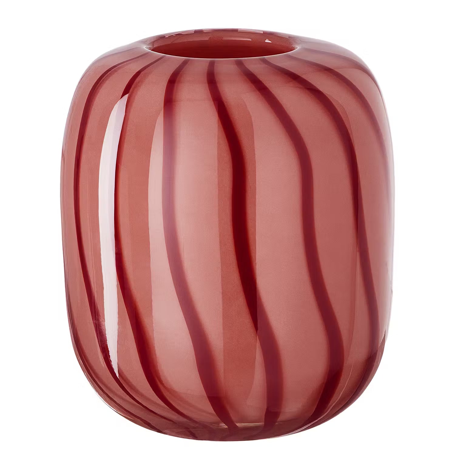 CANDY Vase Streifen - Glas - Rot
