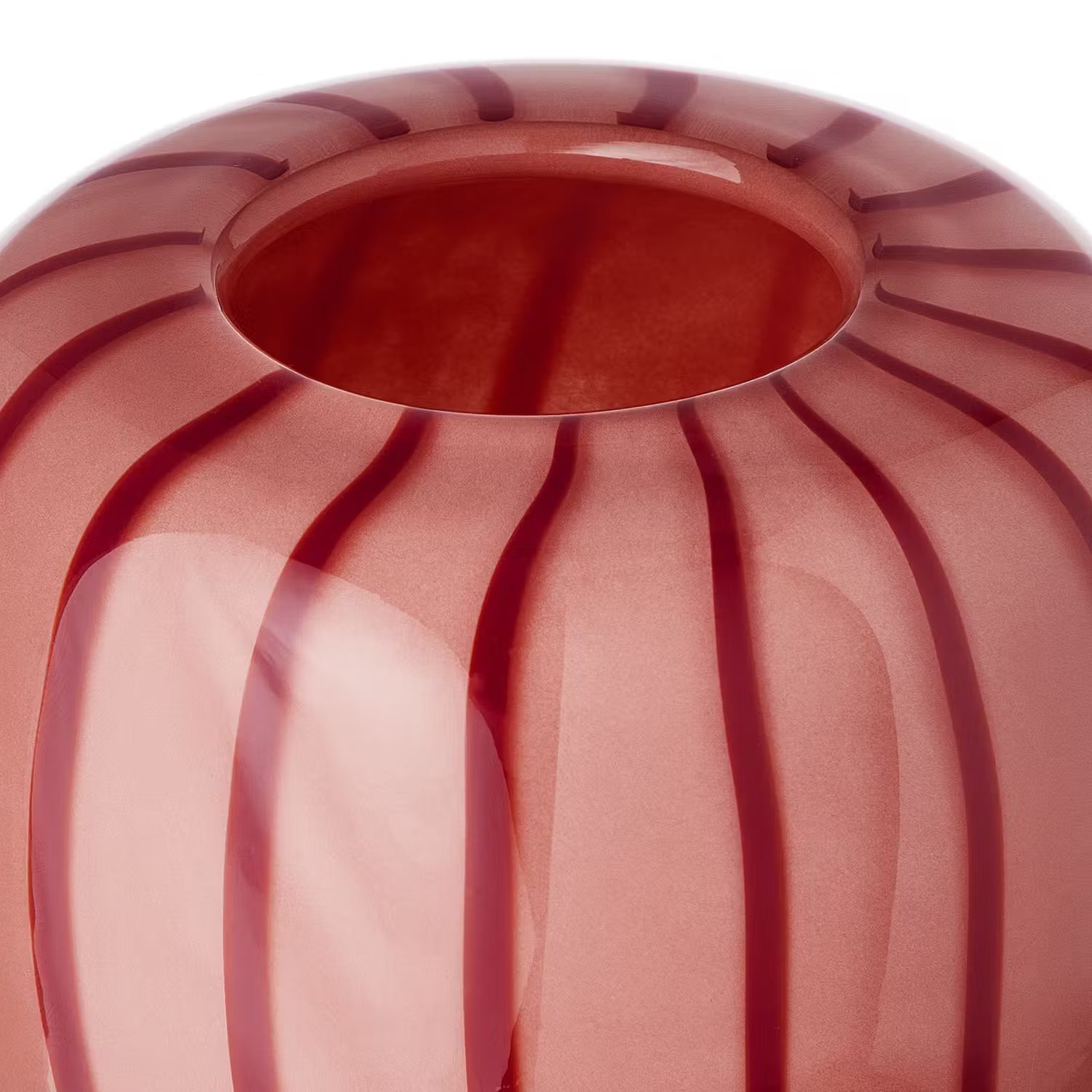 CANDY Vase Streifen - Glas - Rot