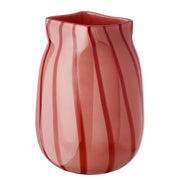 CANDY Vase Streifen - Glas - Rot