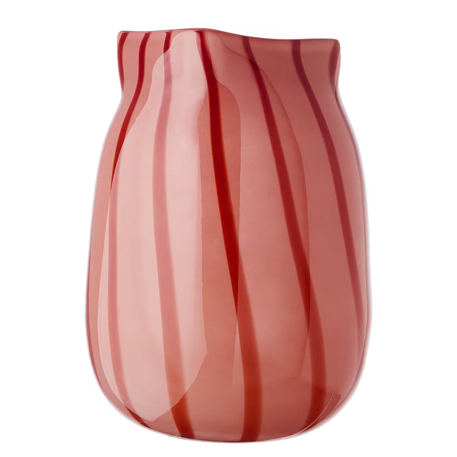 CANDY Vase Streifen - Glas - Rot