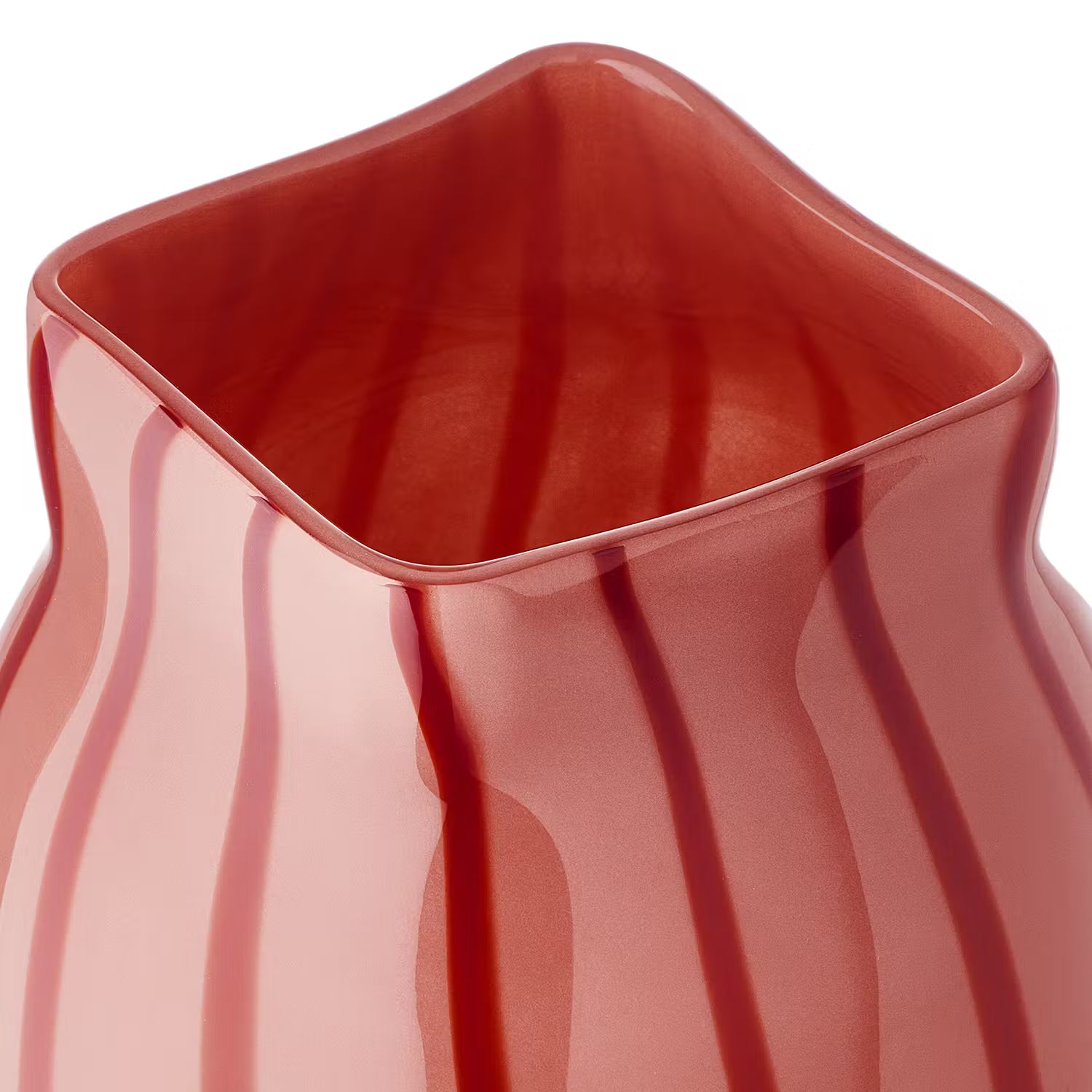 CANDY Vase Streifen - Glas - Rot
