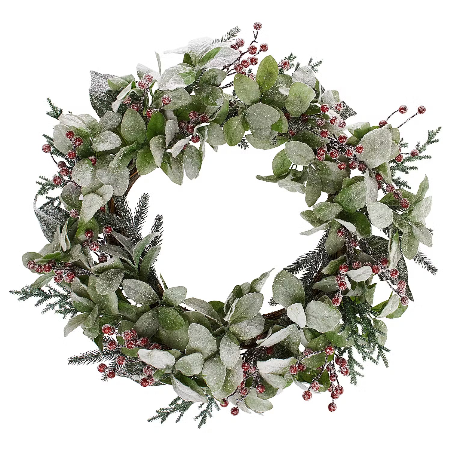 FLORISTA Kranz Beeren beschneit - Kunststoff - Grün