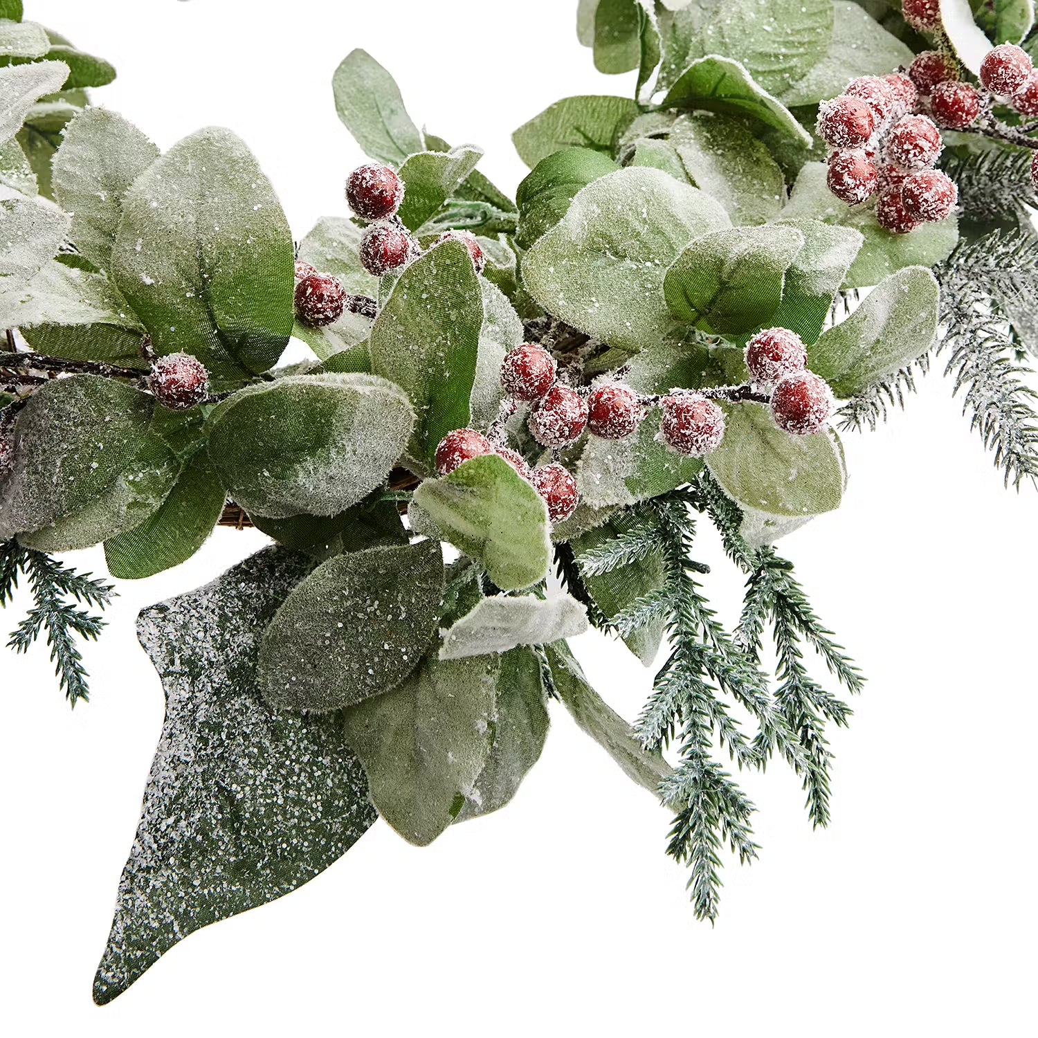 FLORISTA Kranz Beeren beschneit - Kunststoff - Grün