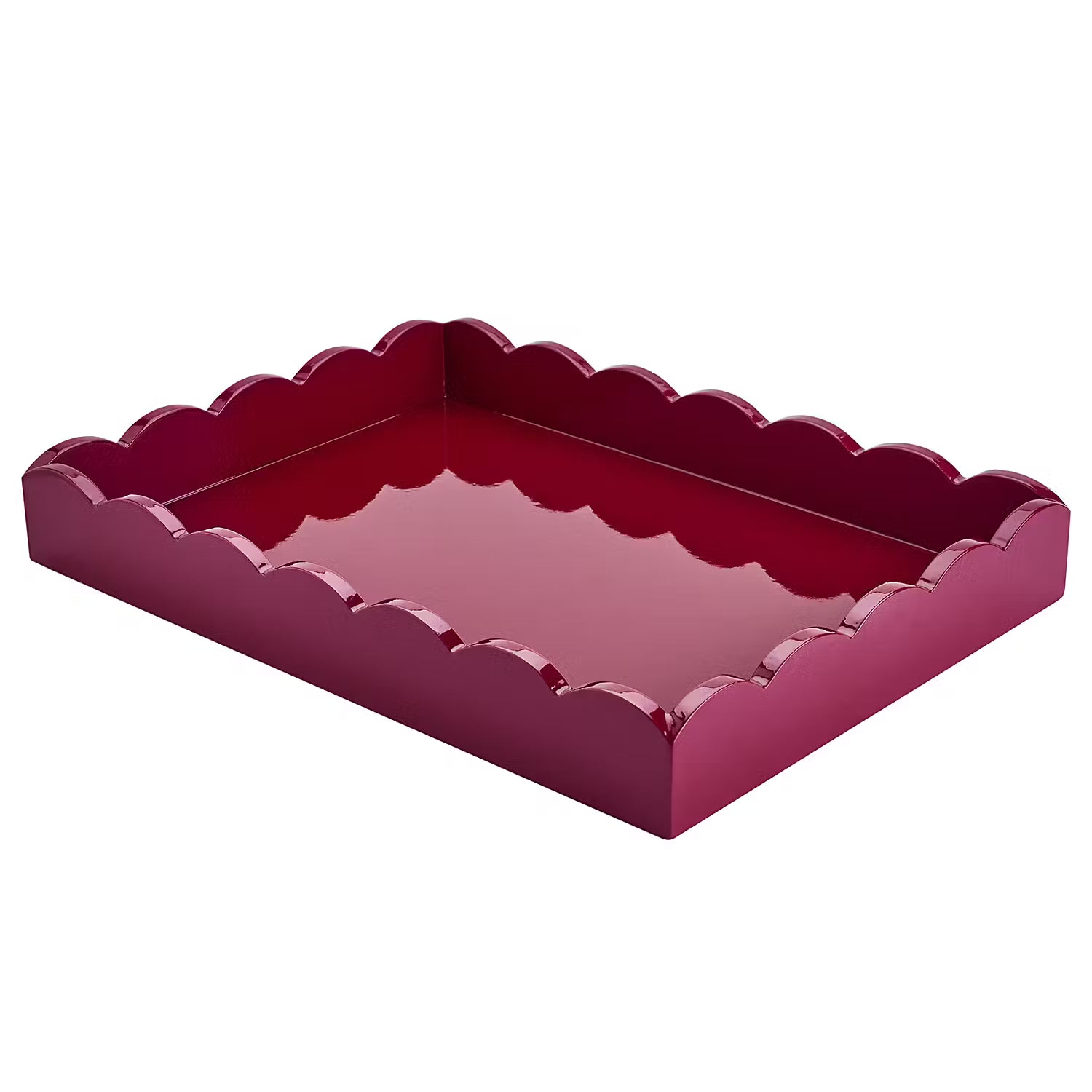 SCALLOP Tablett - MDF - Dunkelrot