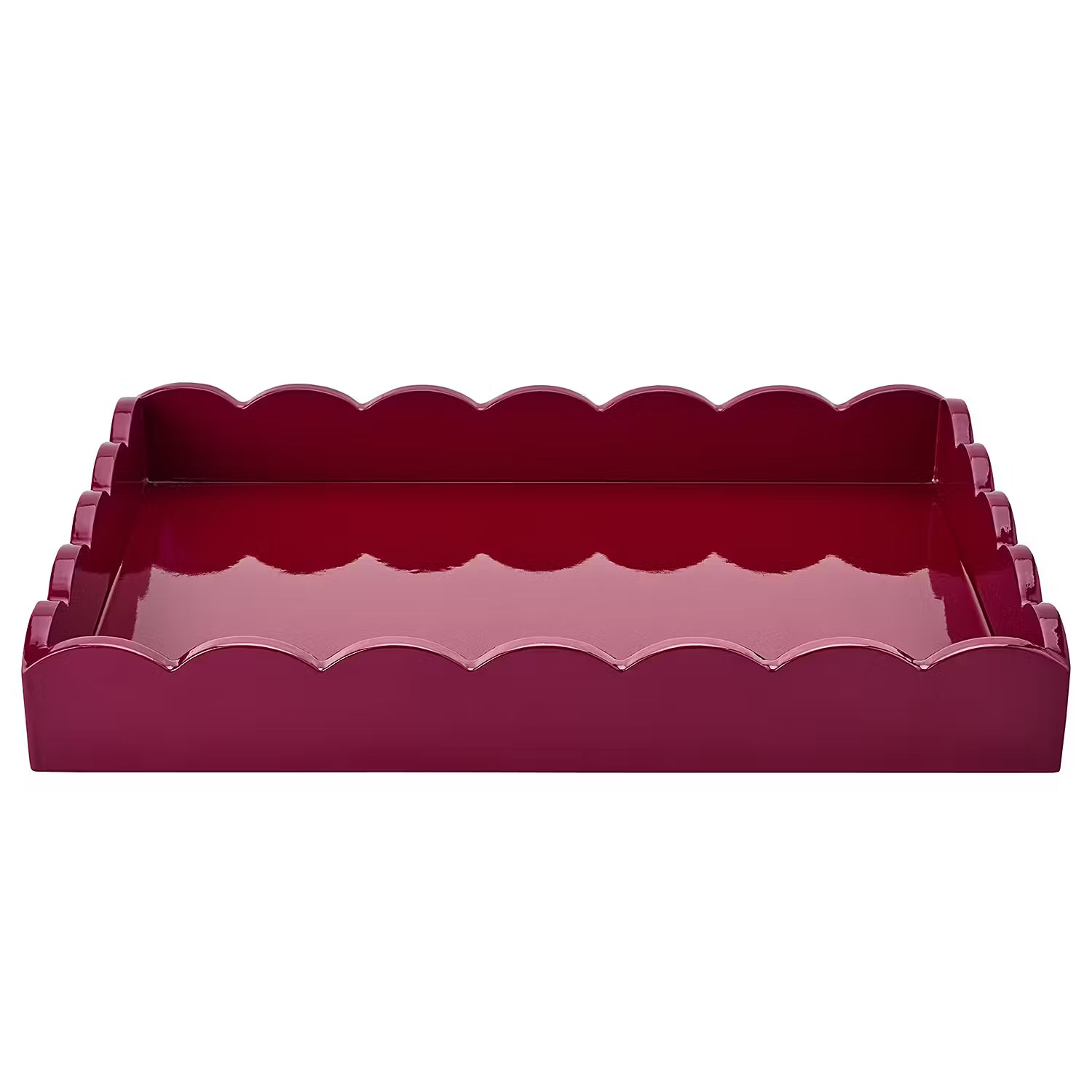 SCALLOP Tablett - MDF - Dunkelrot