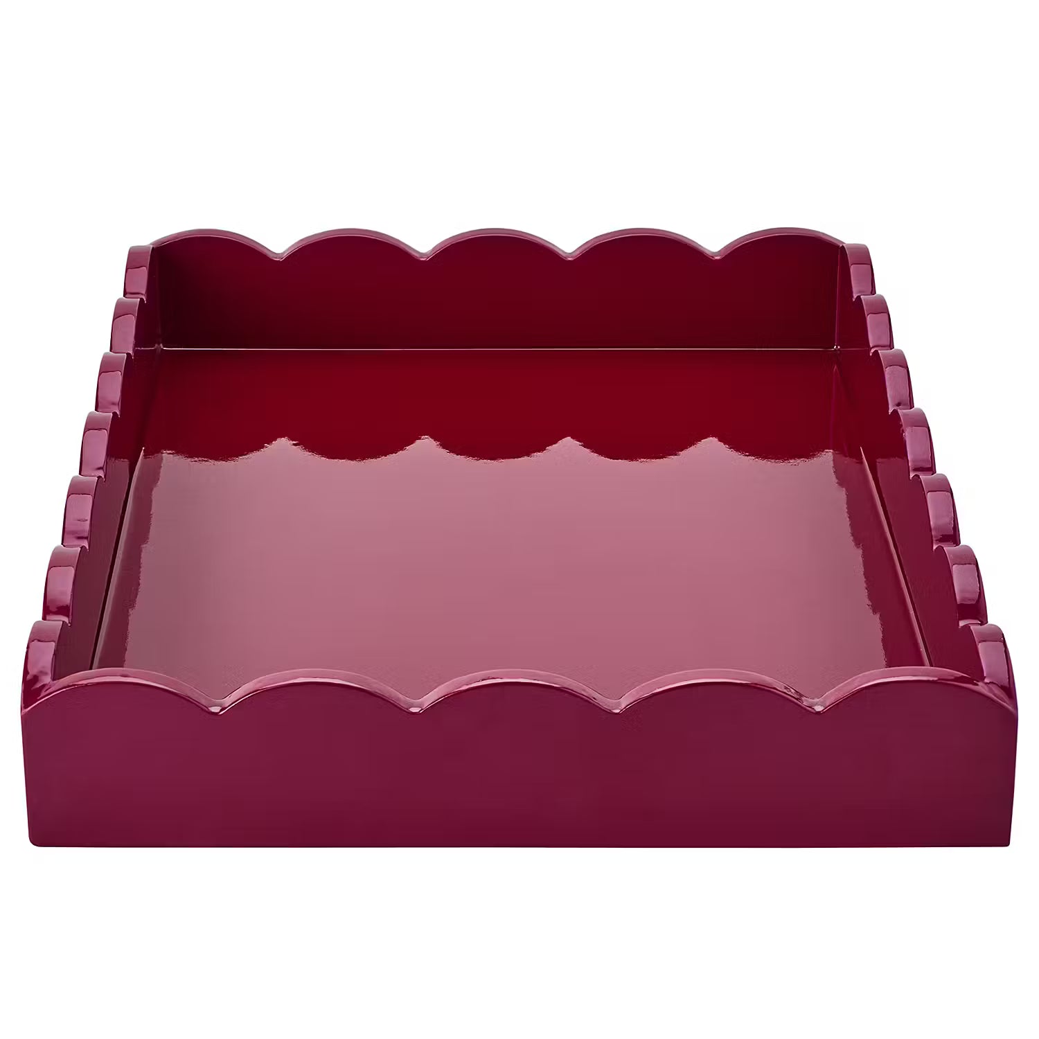SCALLOP Tablett - MDF - Dunkelrot