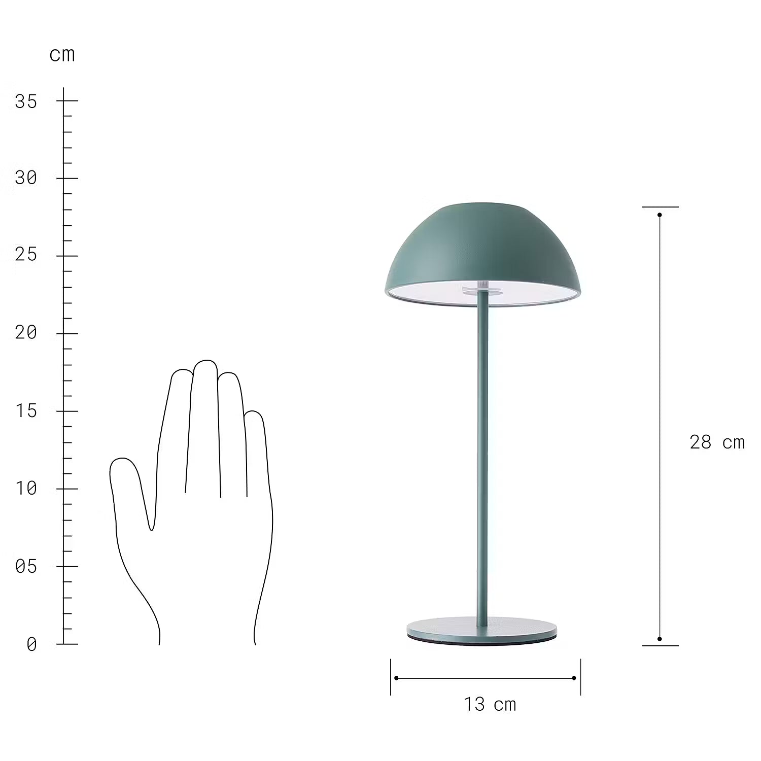 LIGHT UP Outdoorleuchte - Stahl / ABS - Salbei