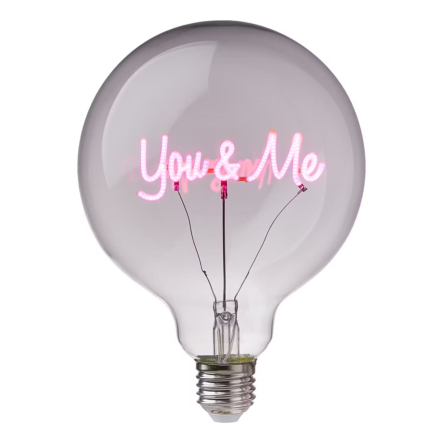 LED-Glühlampe BRIGHT LIGHT You & Me - Glas - Pink